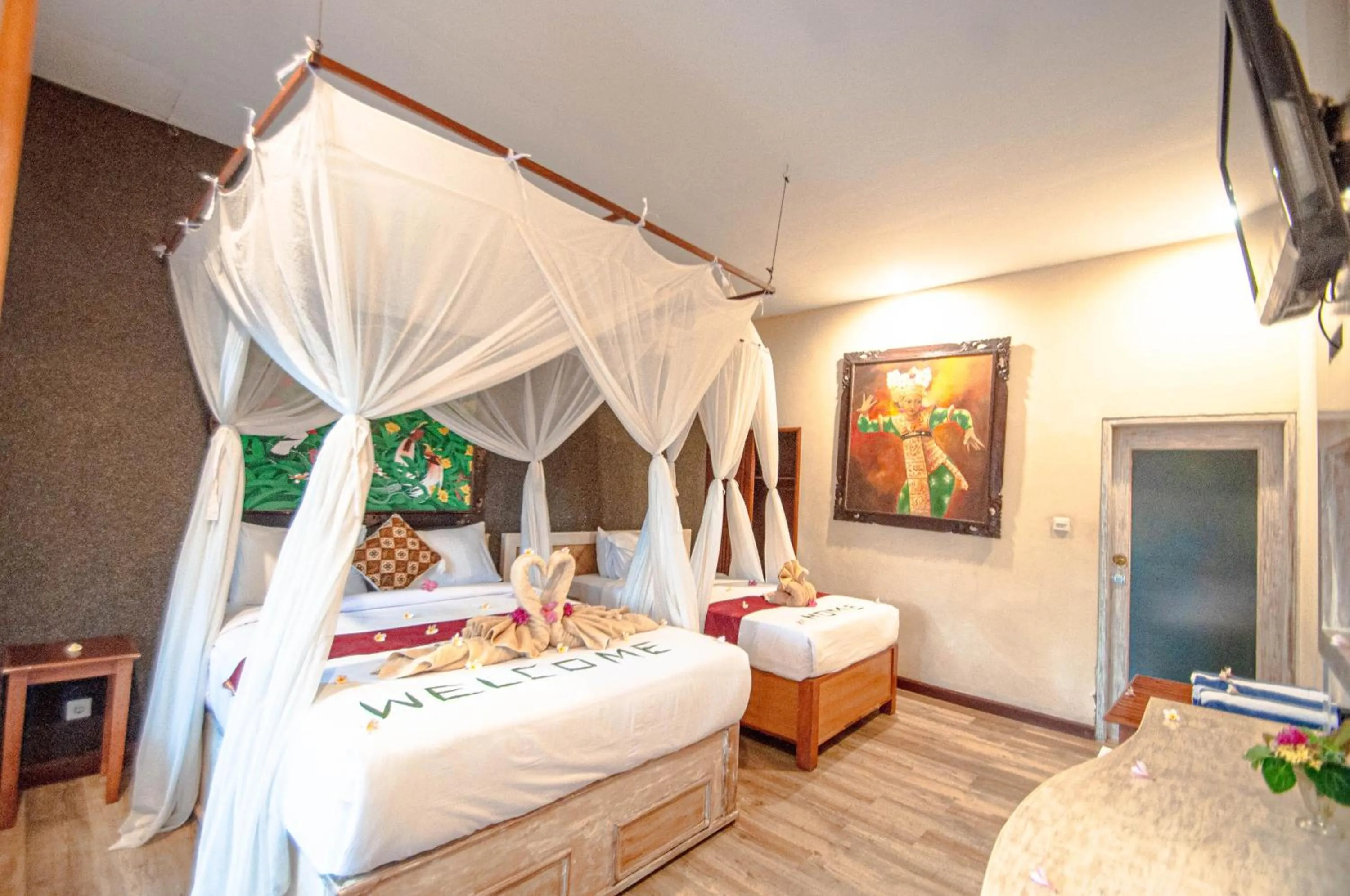 Bed in Kubuku Eco Dive Lodge and Yoga