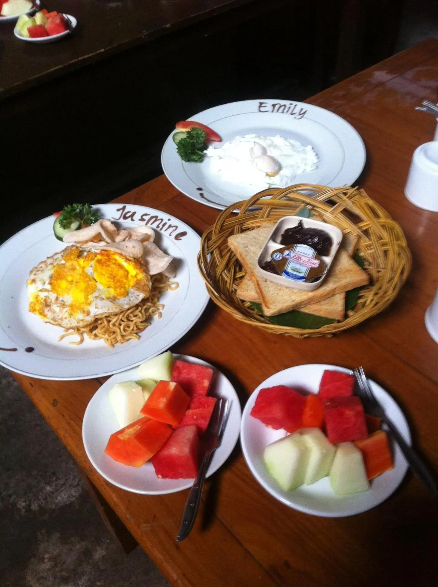 American breakfast in Kubuku Eco Dive Lodge and Yoga