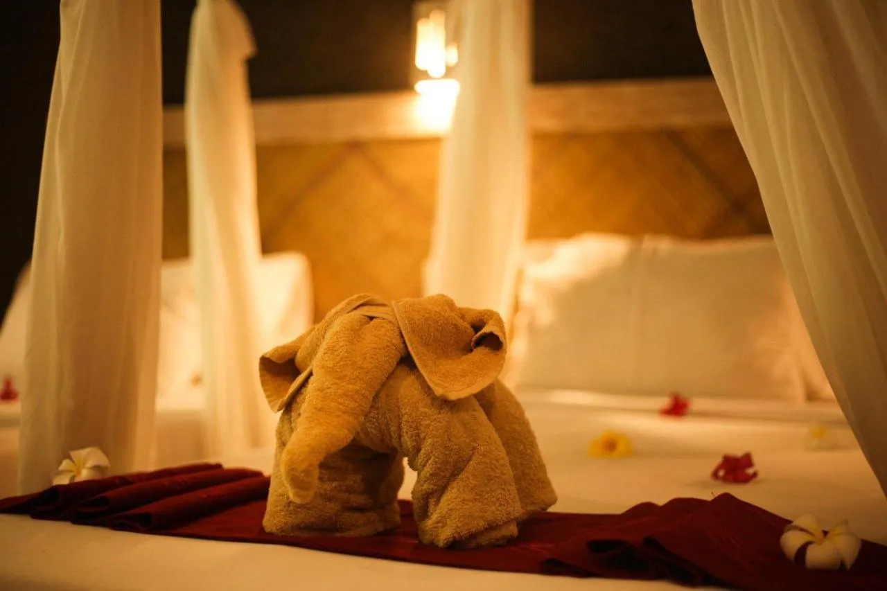 Bed in Kubuku Eco Dive Lodge and Yoga