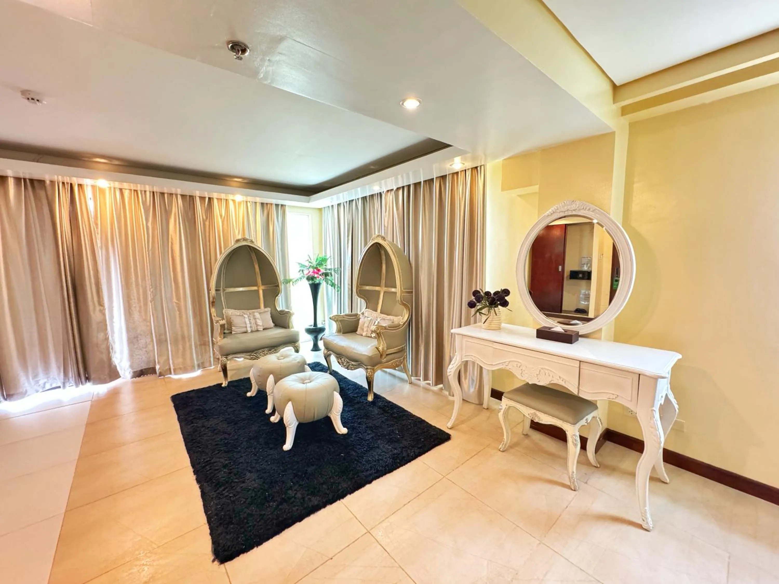 Seating area in Golden Phoenix Hotel Boracay