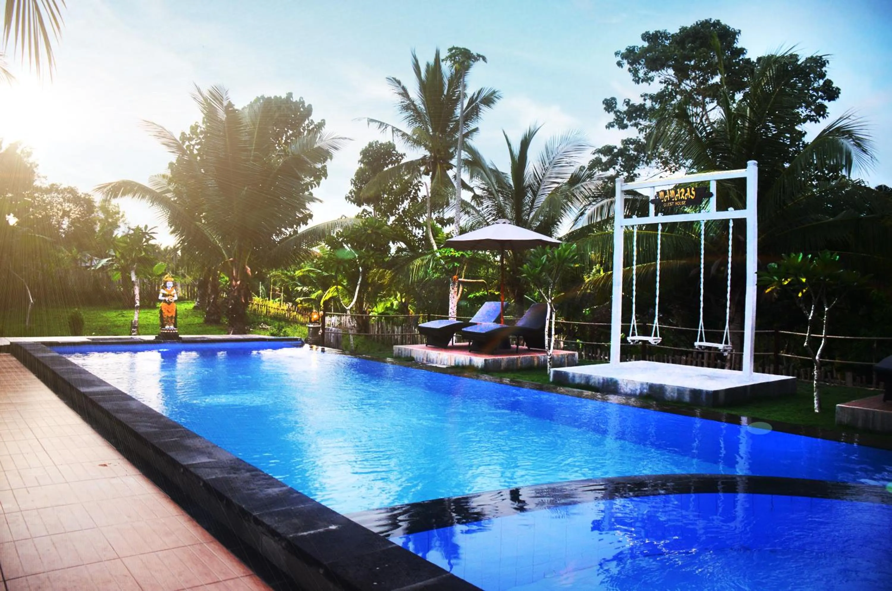 Pool view in Mamaras Guest House