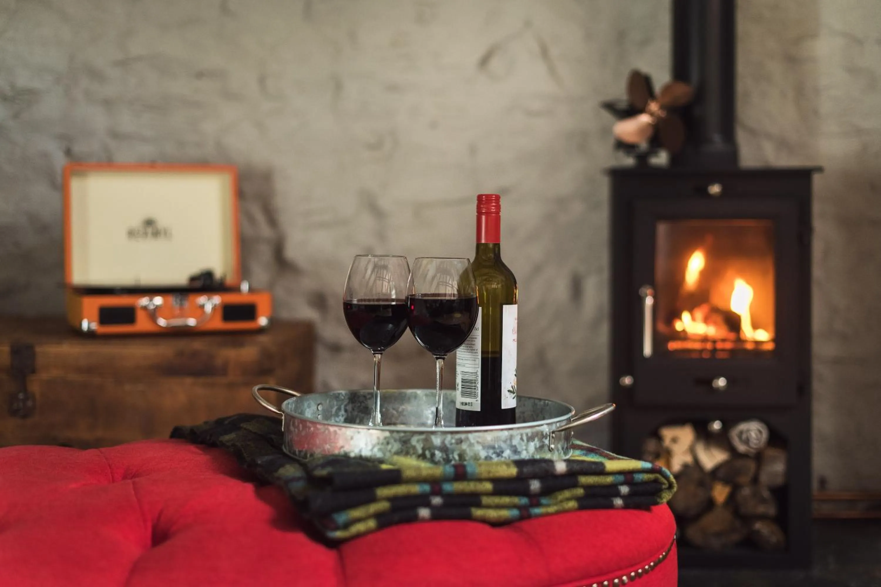 Living room in The Hideaway at Tregoose Old Mill
