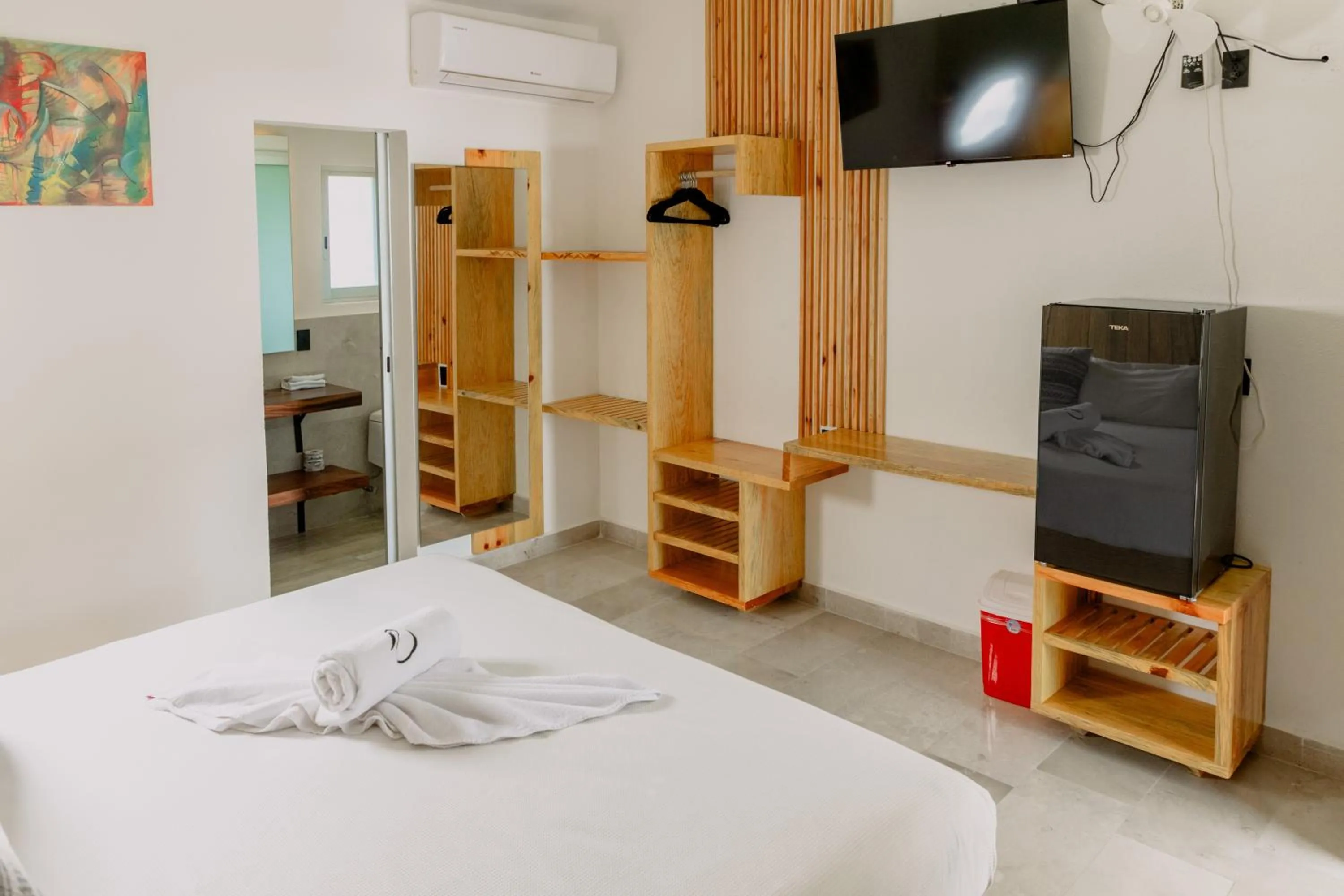 Bedroom, Bed in Bungalows Zicatela