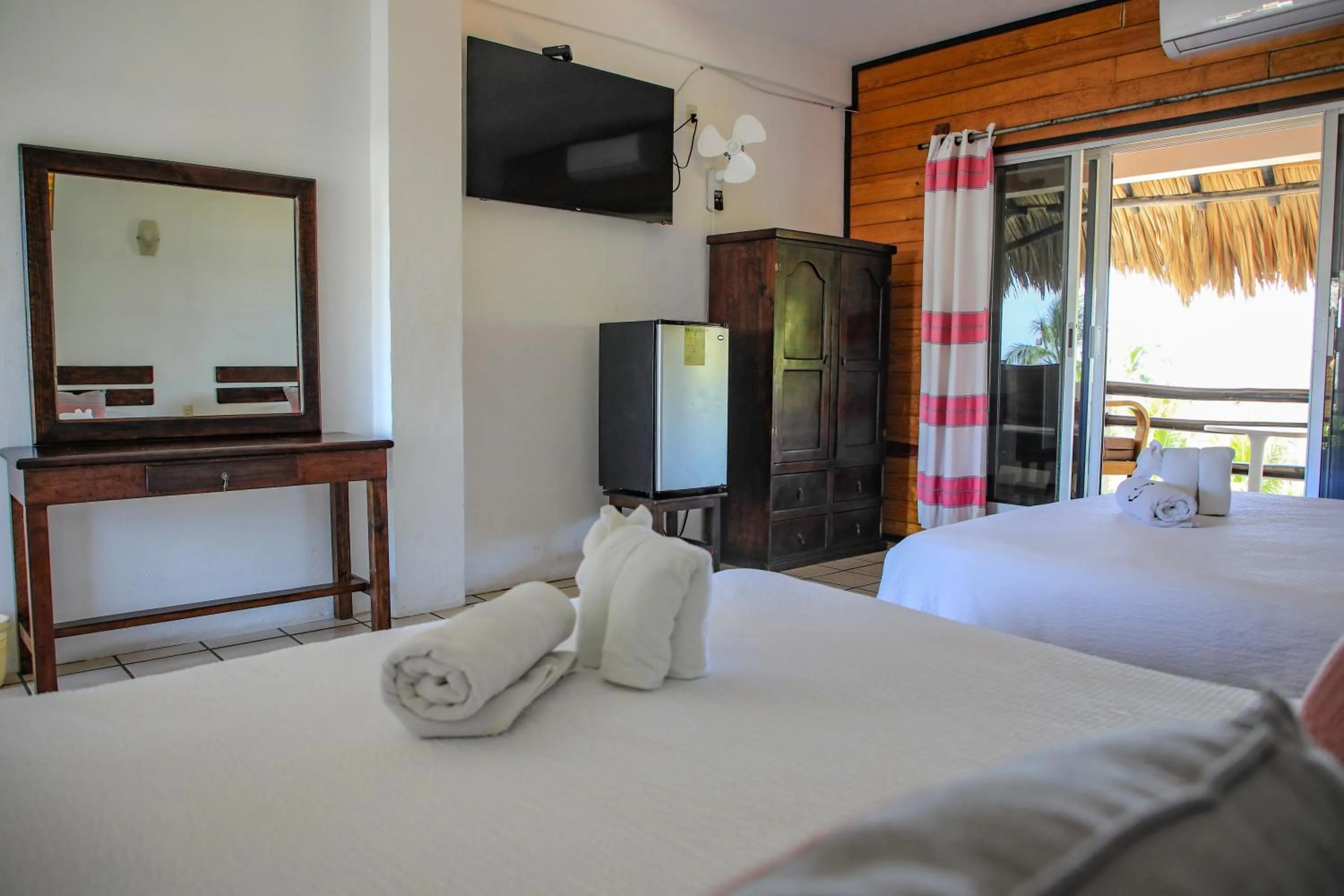 Bedroom, Bed in Bungalows Zicatela