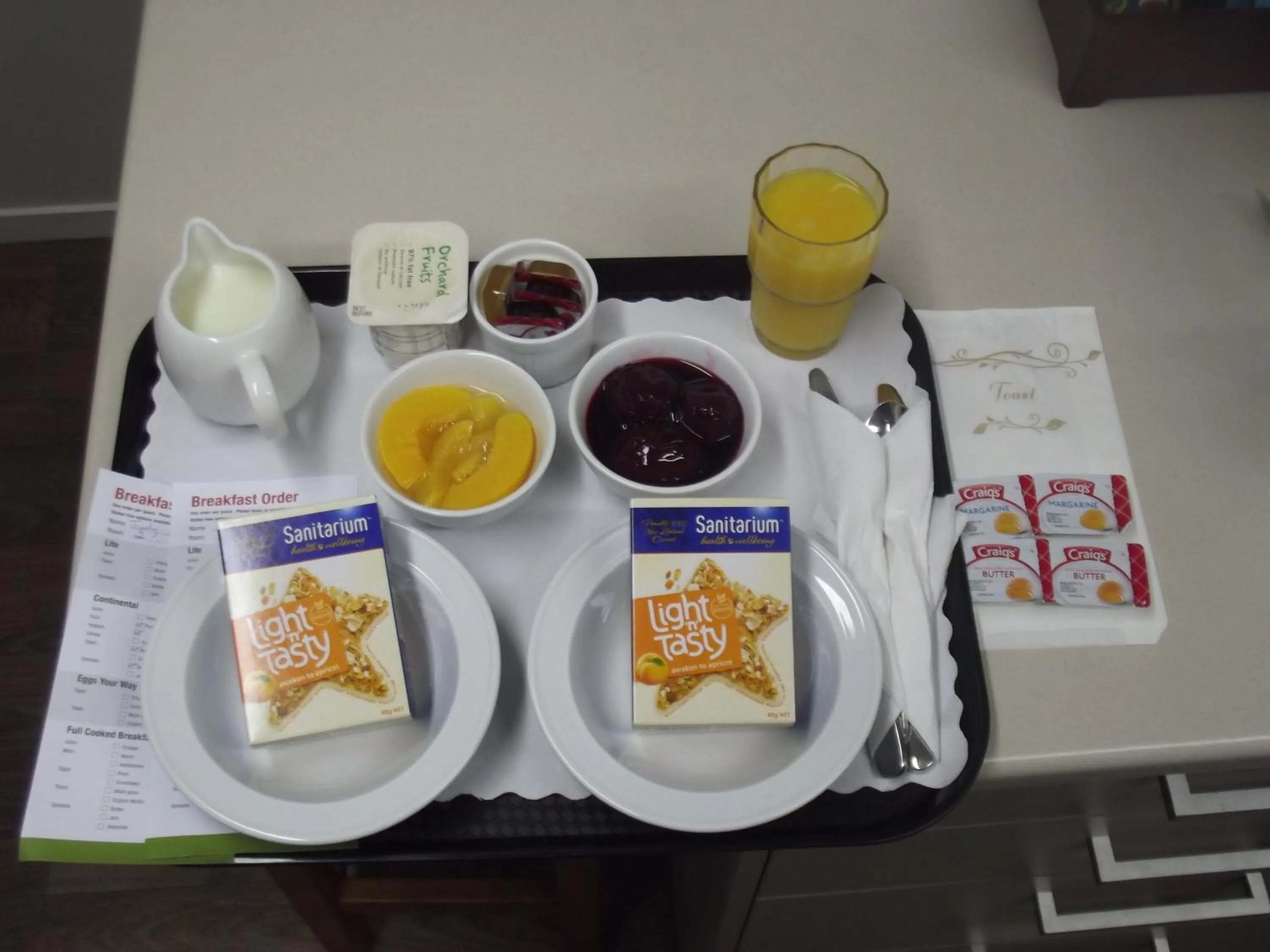 Continental breakfast in Arena Court Motel