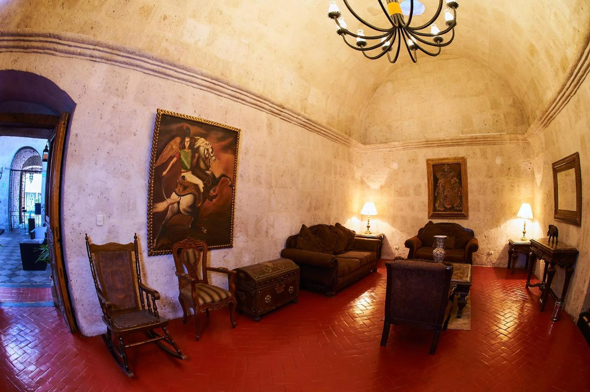 Lobby or reception in Hotel Los Tambos Colonial