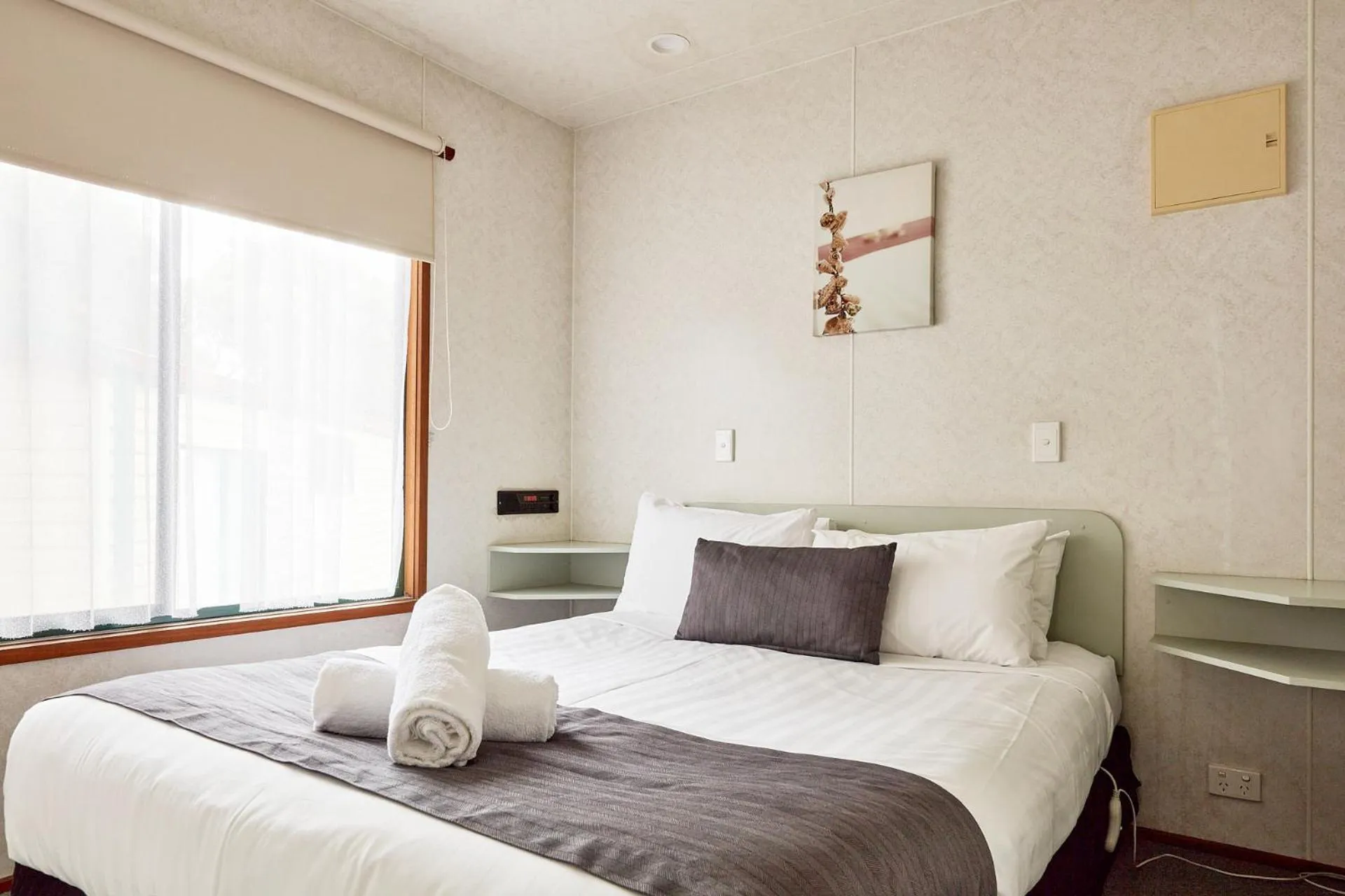 Bed in Anglesea Family Caravan Park