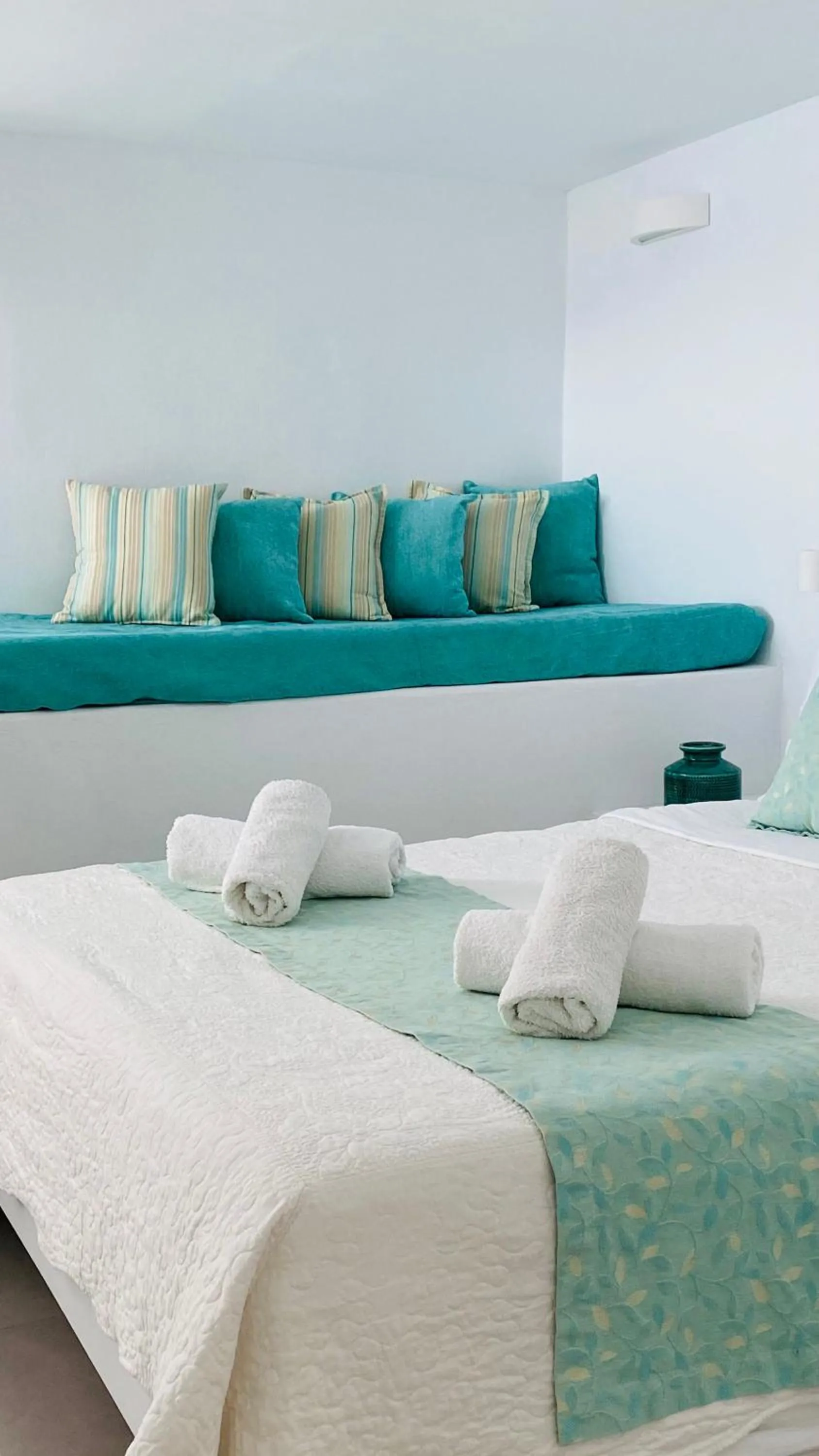 Bed in Santorini Mansion at Imerovigli