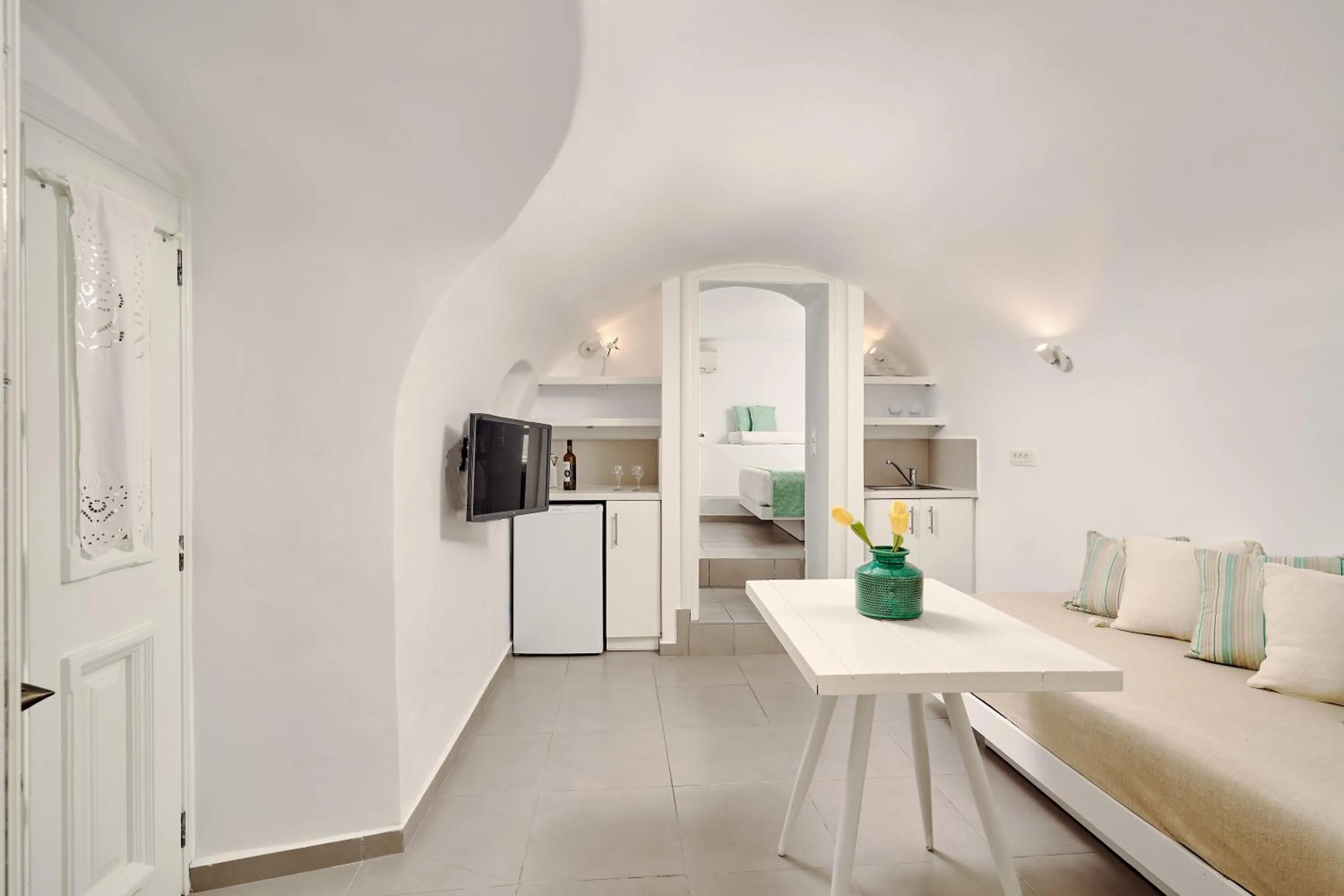 Seating area in Santorini Mansion at Imerovigli