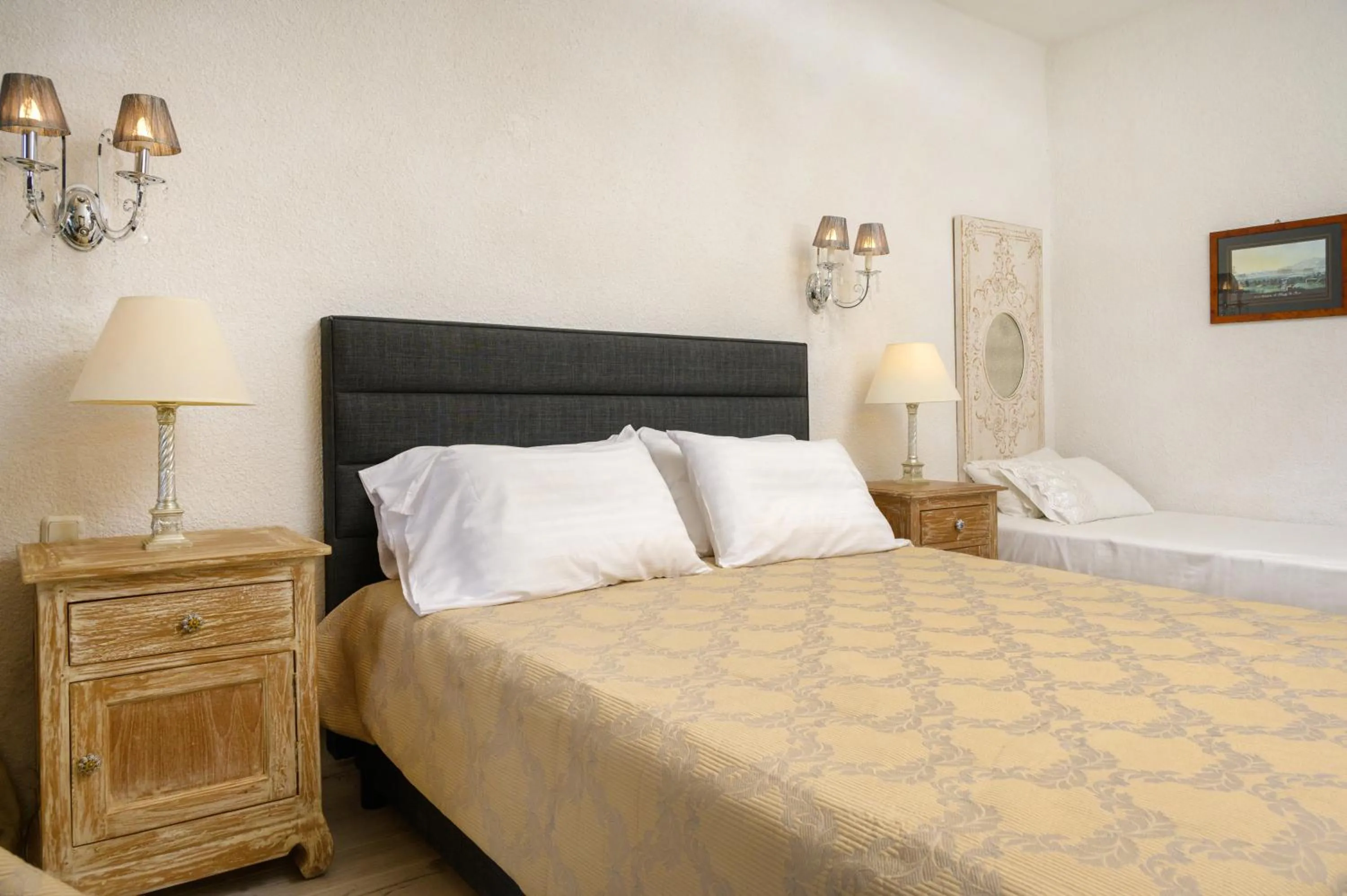 Bed in Leandros Hotel