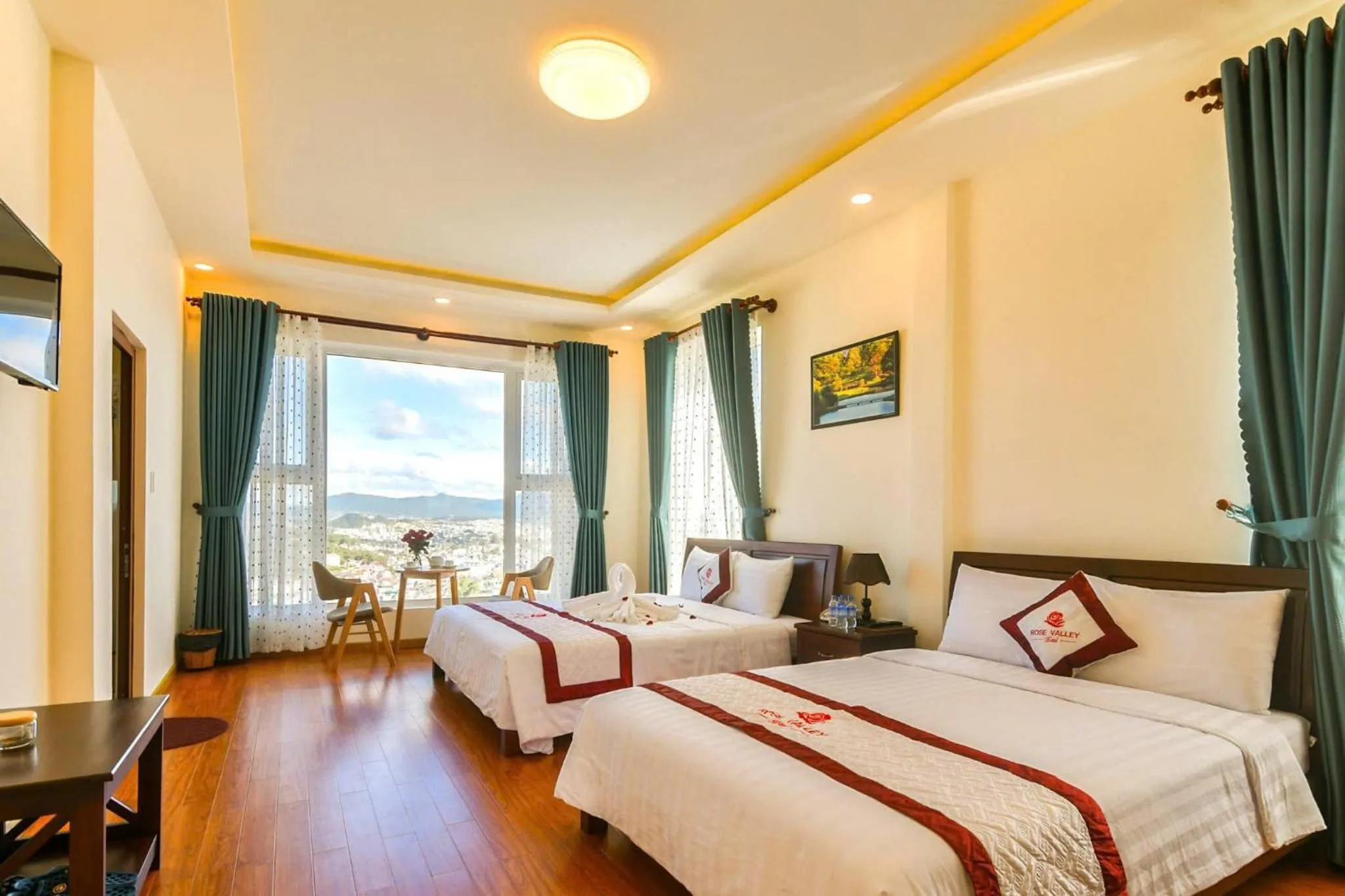 Natural landscape, Bed in Rose Valley Hotel Da Lat Vietnam