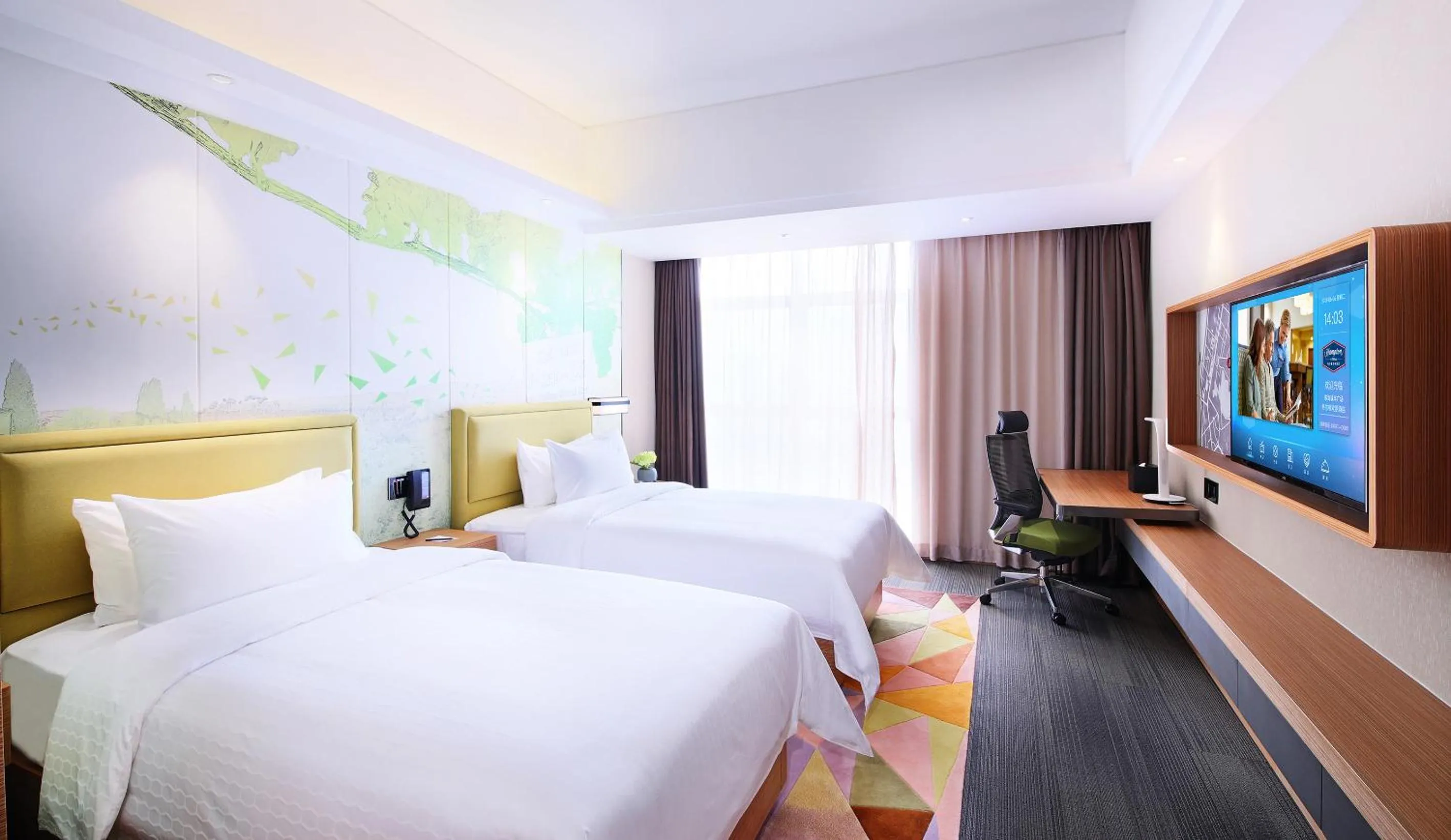 Bed in Hampton by Hilton Zhuhai Cheng Feng Plaza