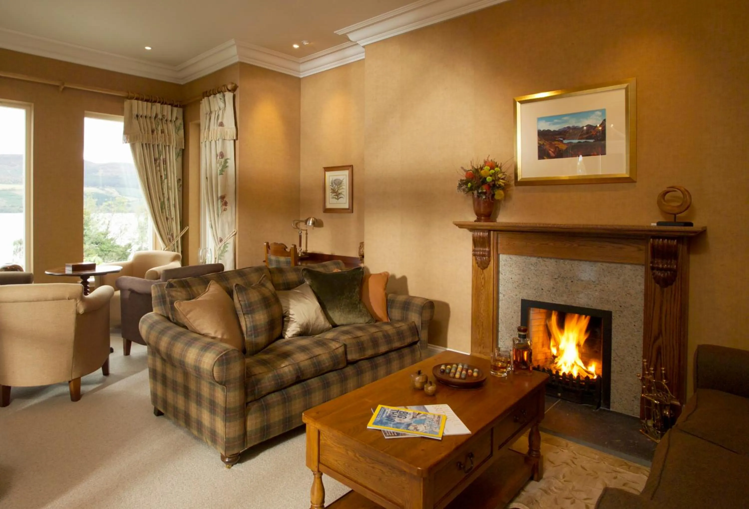 Seating area in Loch Ness Lodge