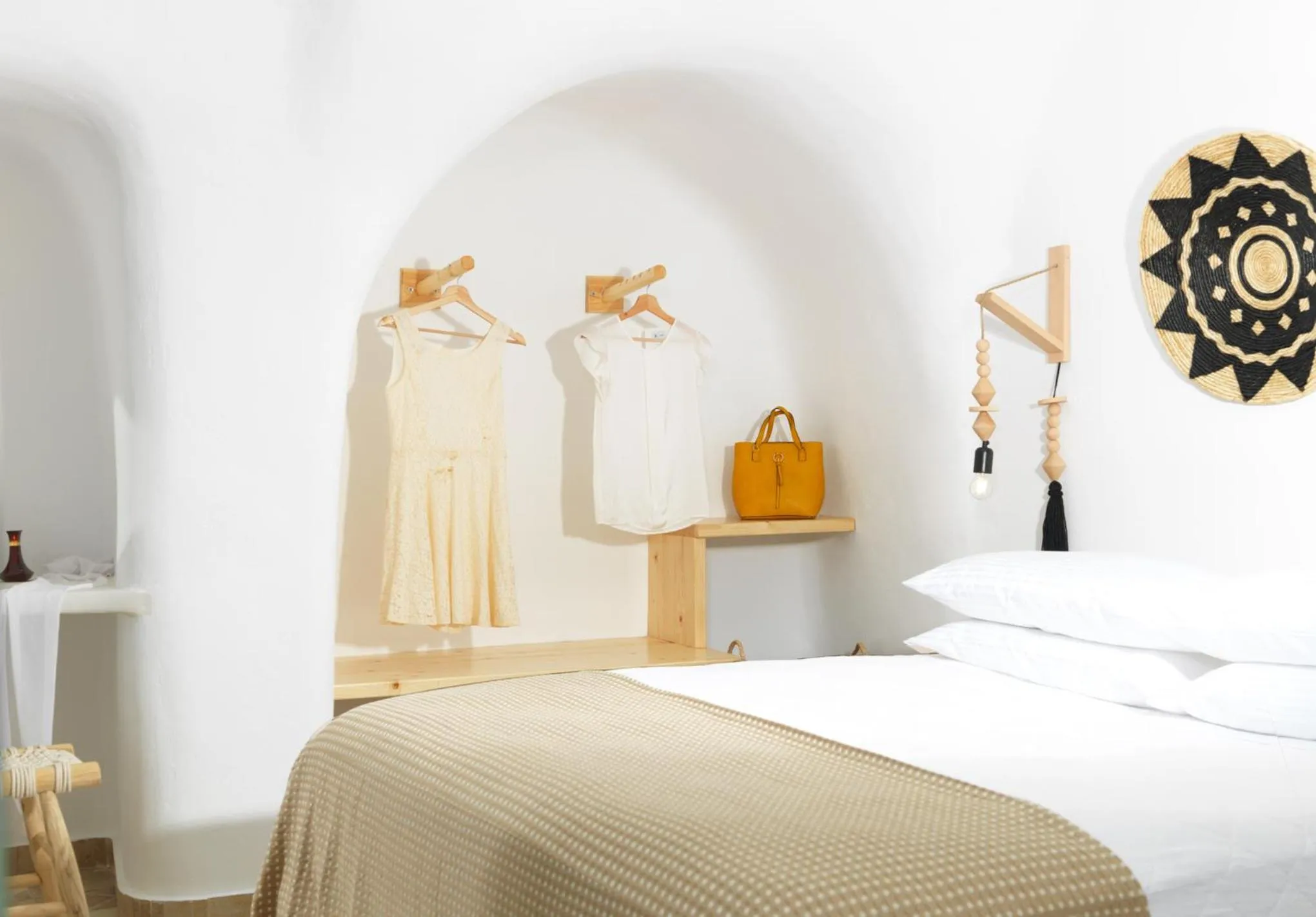 Bedroom, Bed in Drops Cave Houses