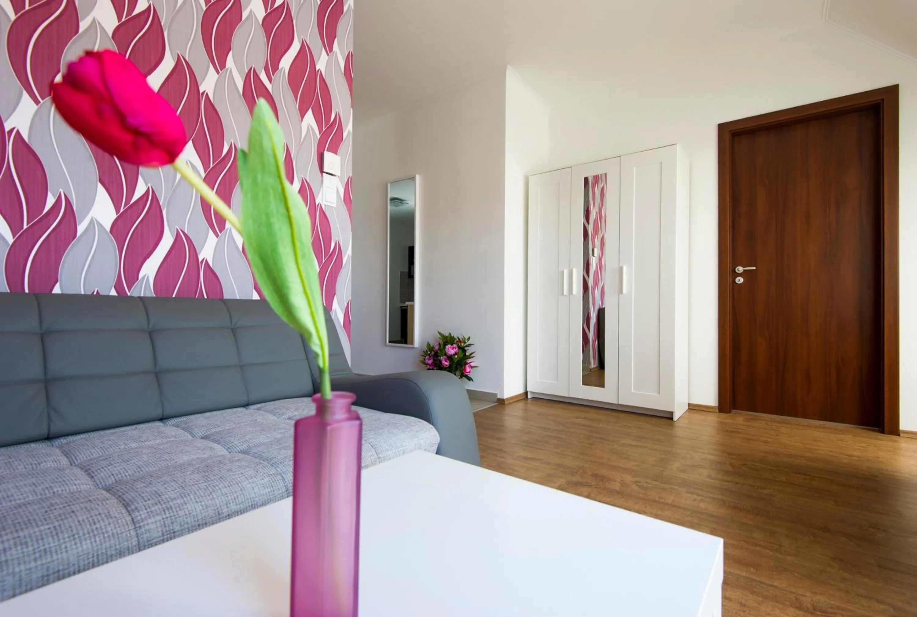 Living room, Bed in Grand Budapest Penthouse