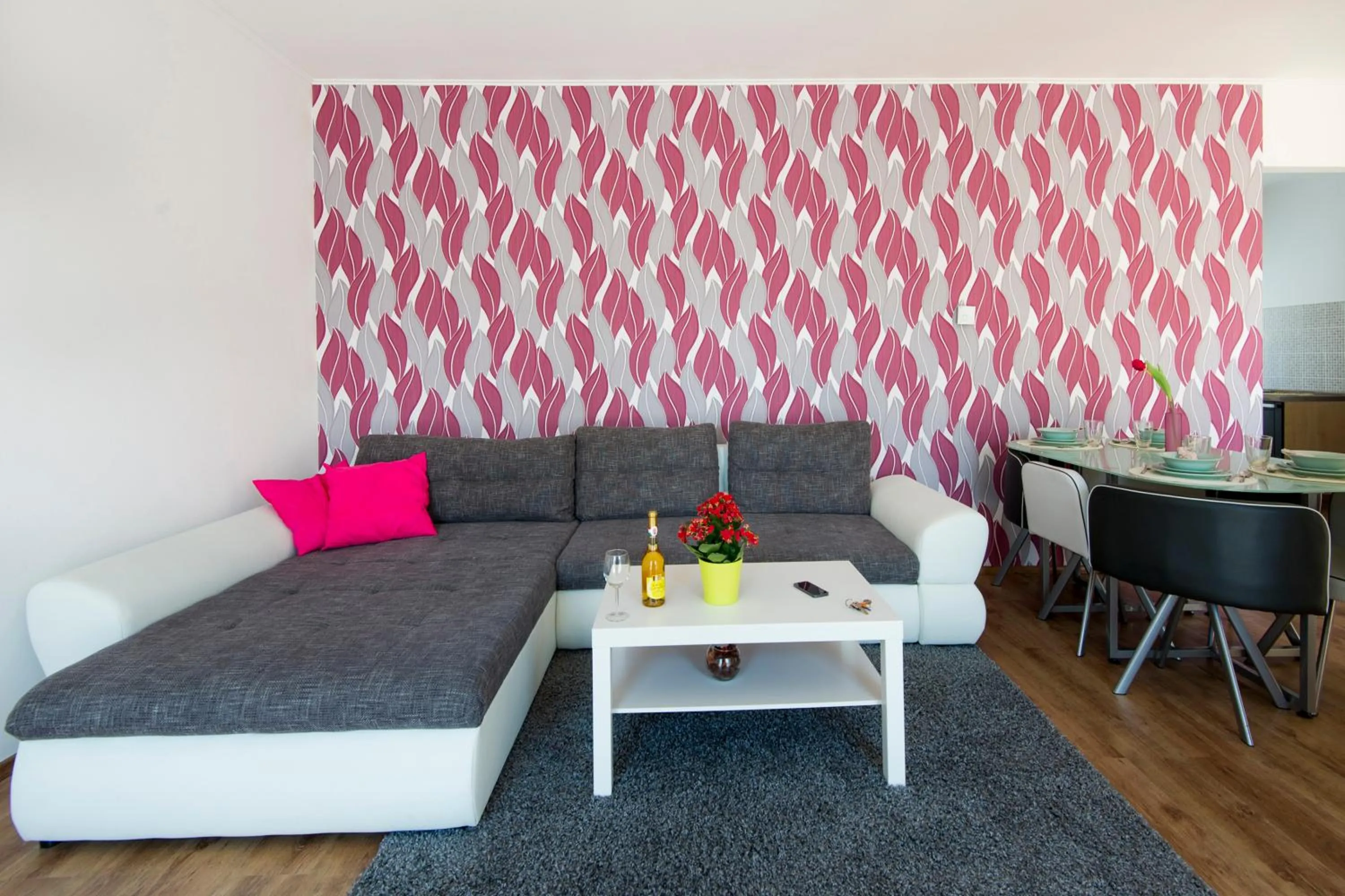 Living room, Bed in Grand Budapest Penthouse