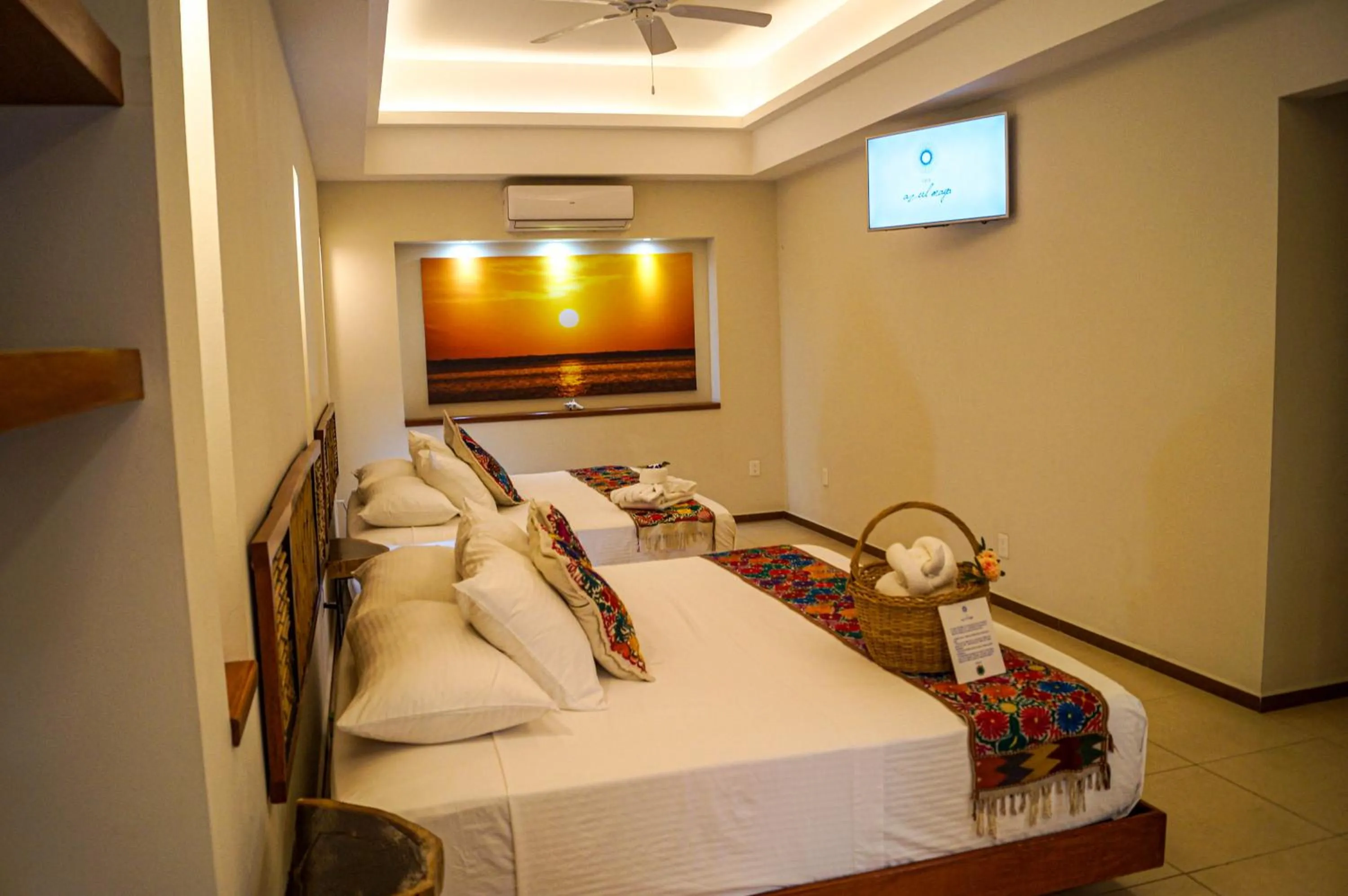 Bed in Hotel Azul Maya