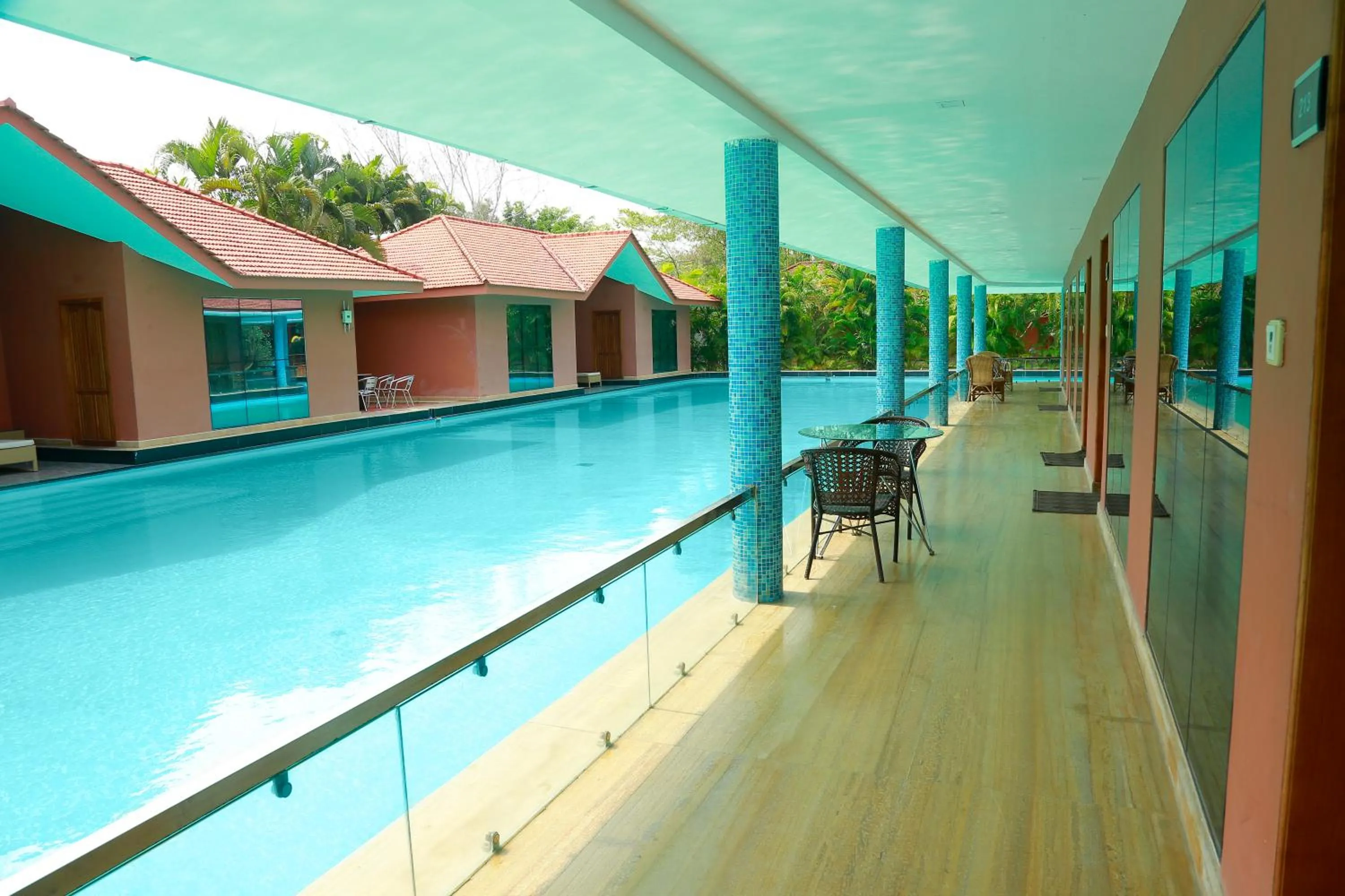 Pool view in SAJ Earth Resort & Convention Center , Kochi
