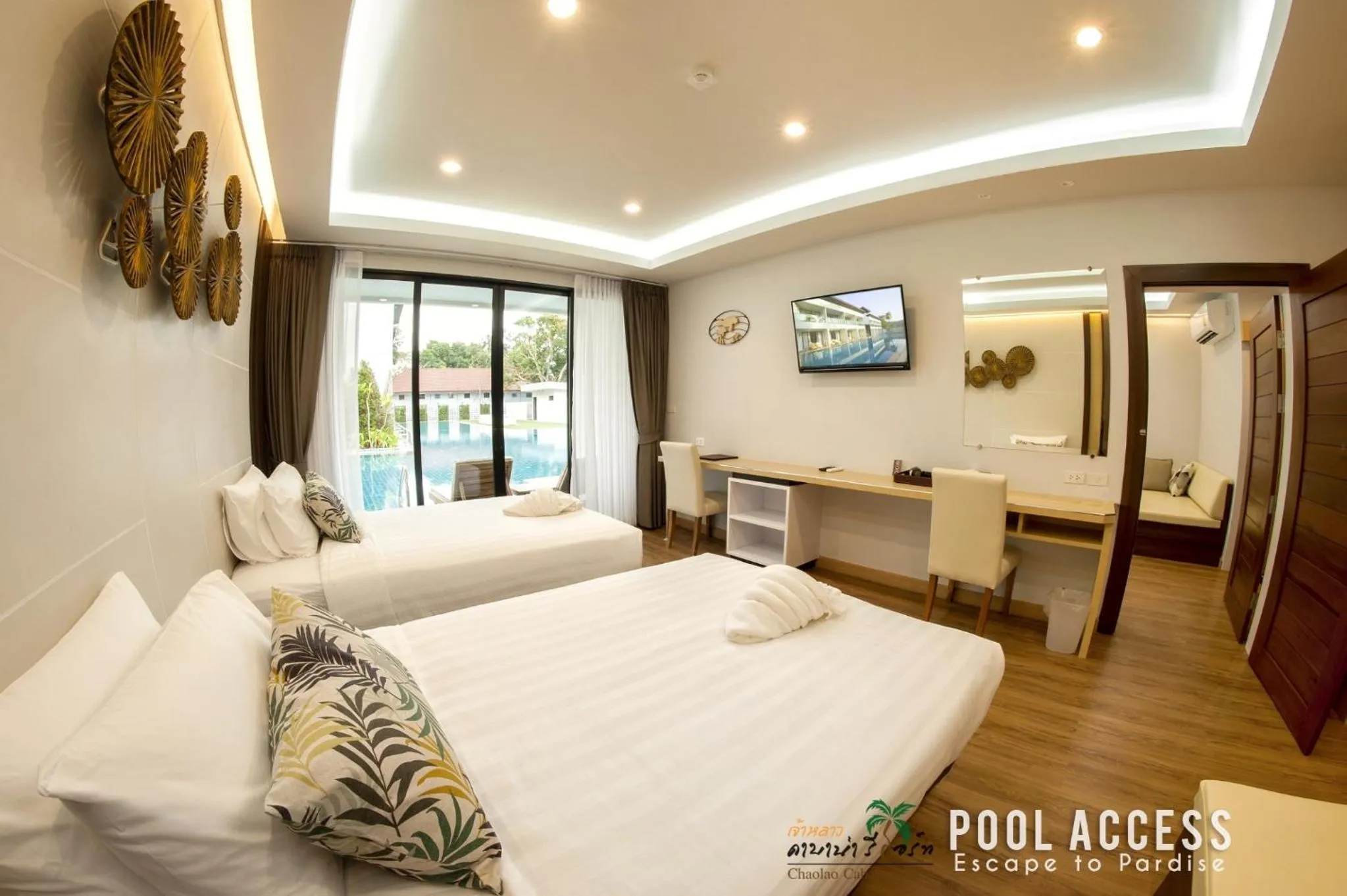 Bed in Chaolao Cabana Resort