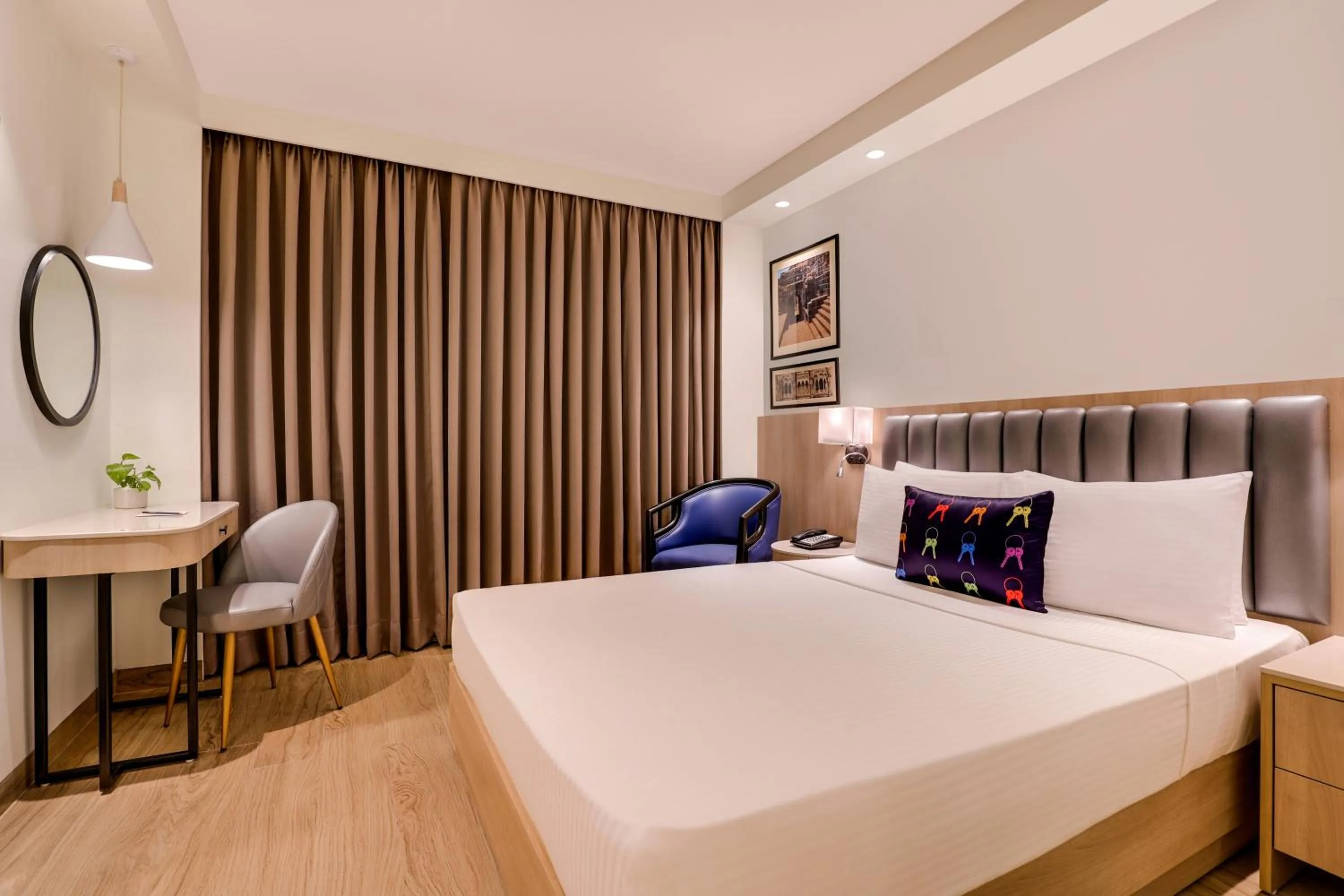 Bedroom, Bed in Keys Prima by Lemon Tree Hotels, Pimpri, Pune