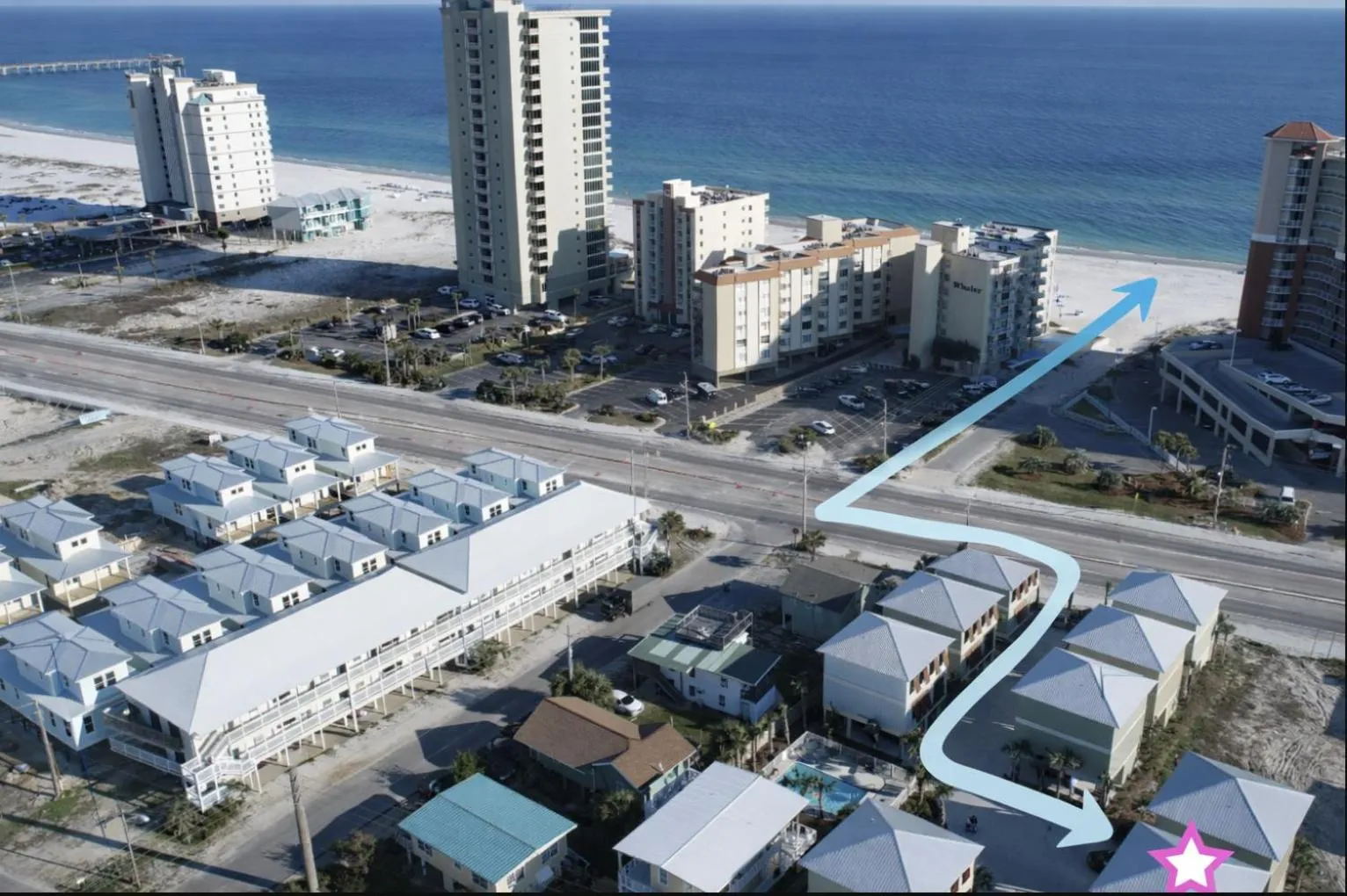 Property building in TRUE BLUE-Coastal cottage-3 min walk to beach! POOL!