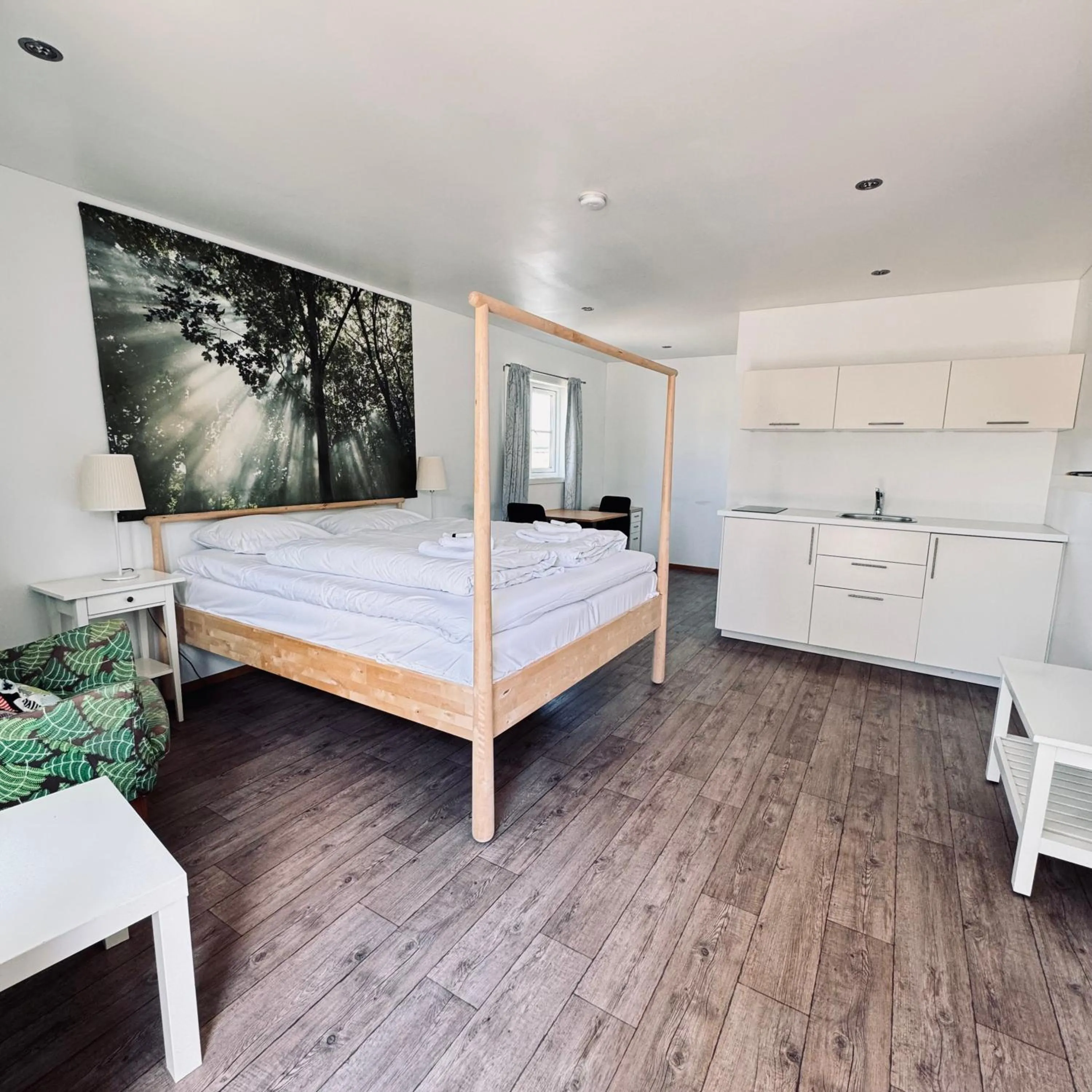 Bed in Sjøberg Hotell og Ferie Leiligheter