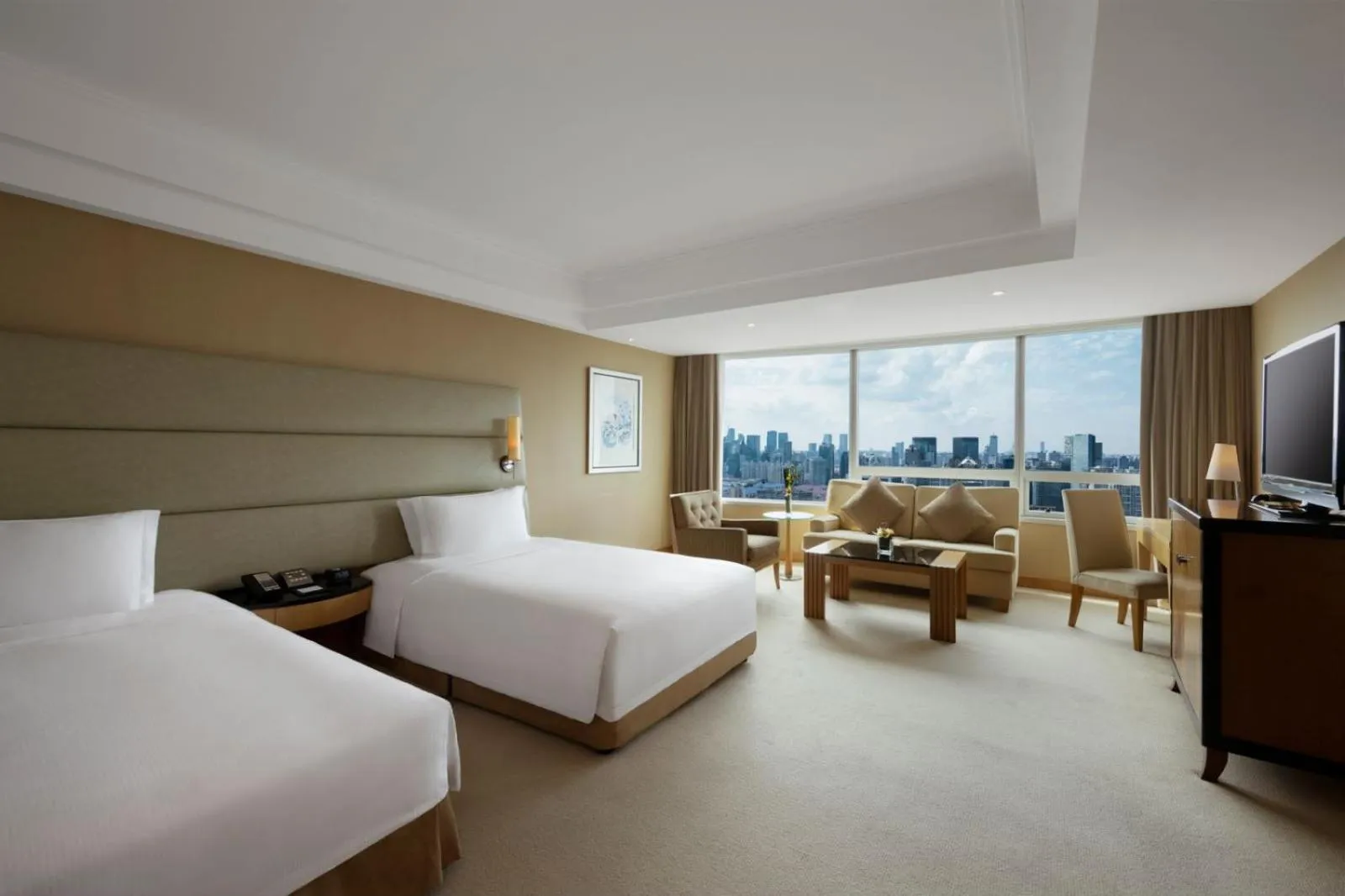 Photo of the whole room, Bed in DoubleTree by Hilton Shanghai Pudong - Present welcome cookie