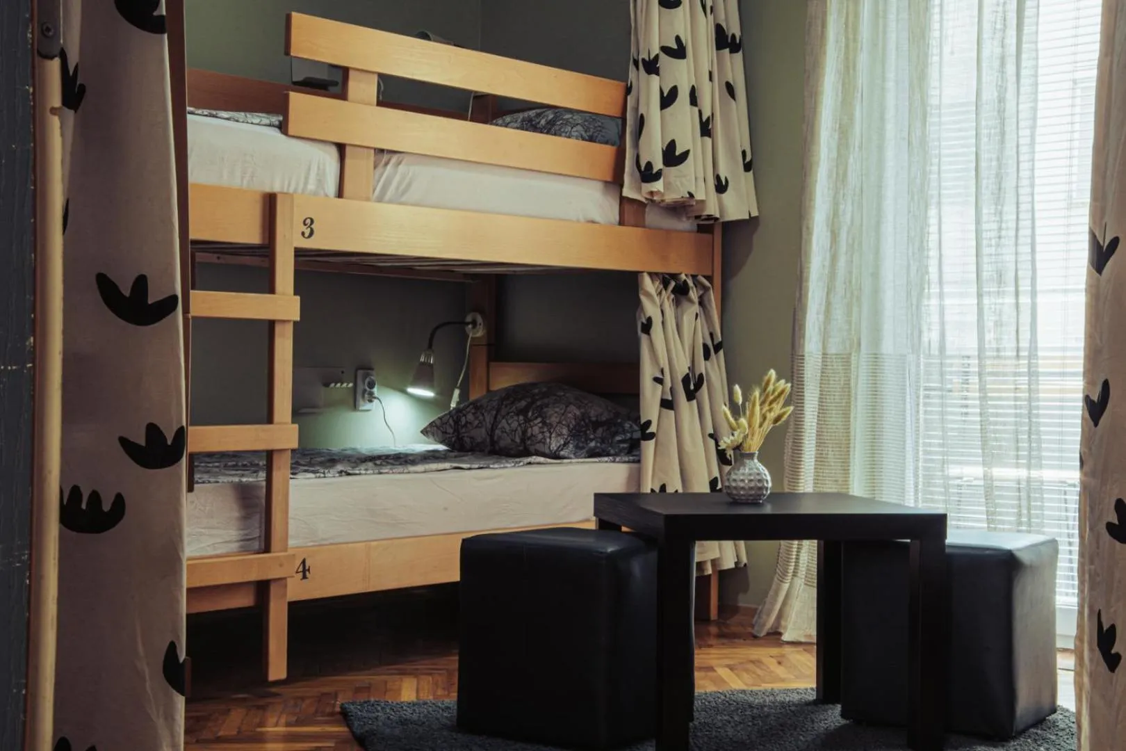 Seating area, Bed in Skopje Downtown Hostel