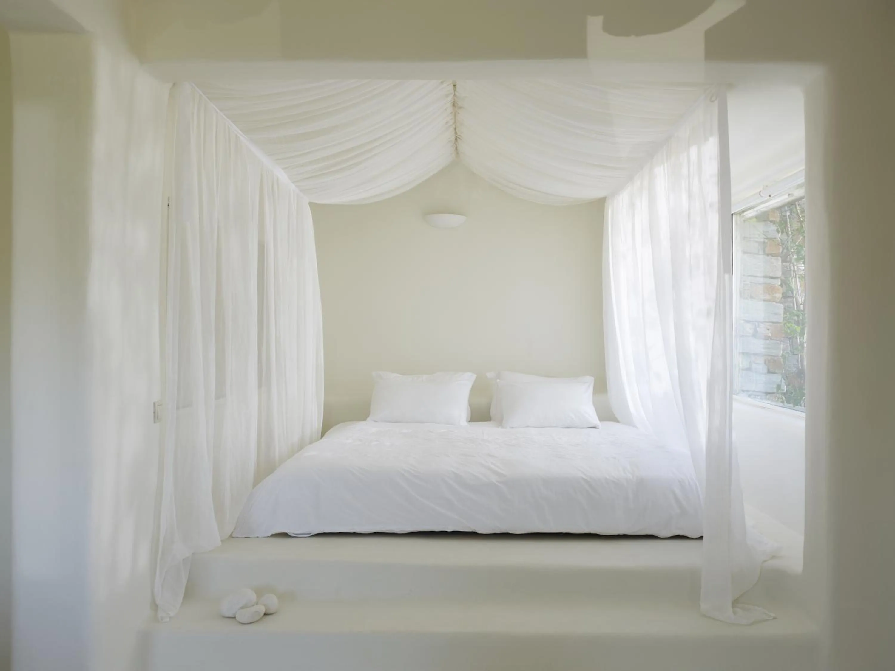 Bed in Aigis Suites Kea