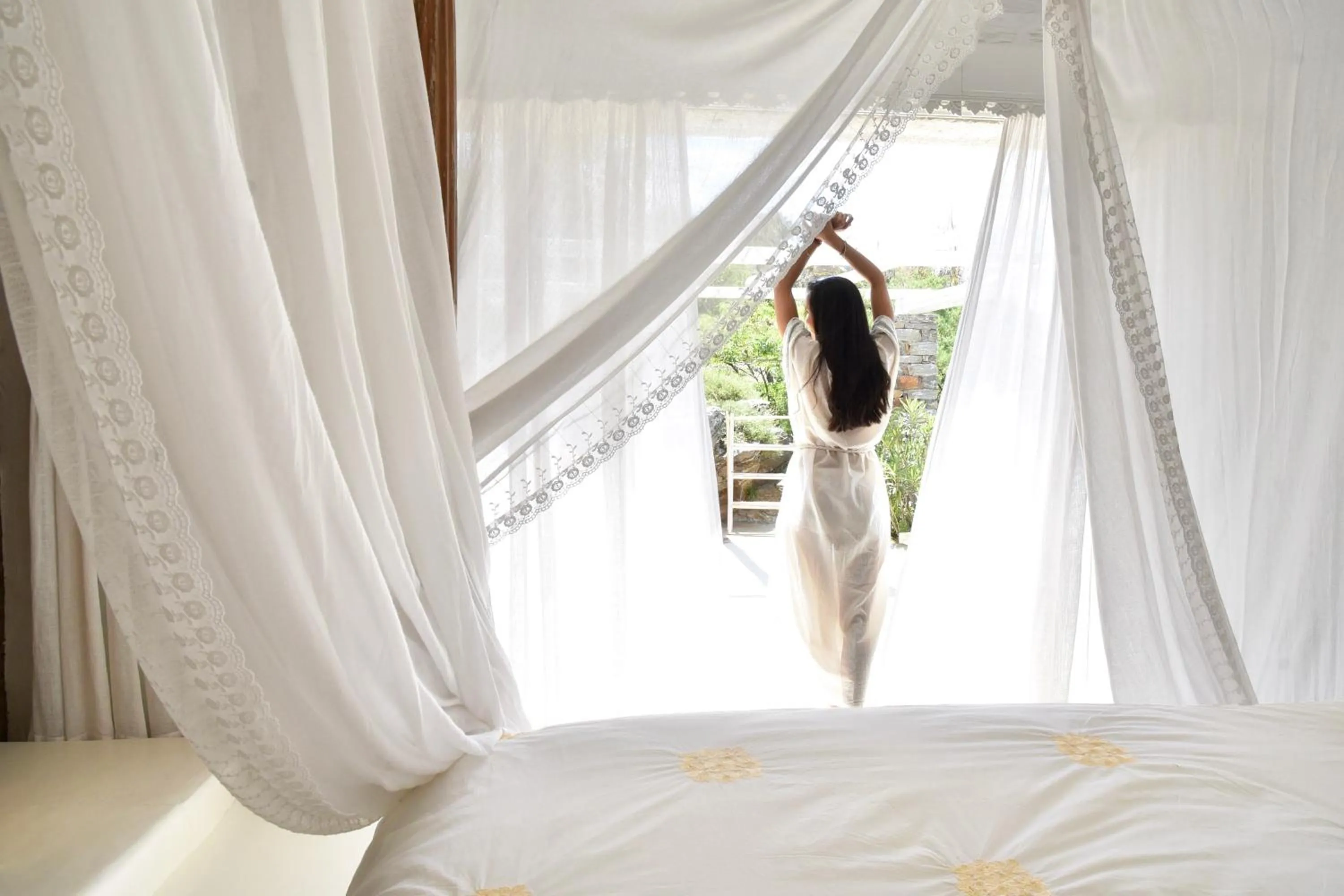 Bed in Aigis Suites Kea