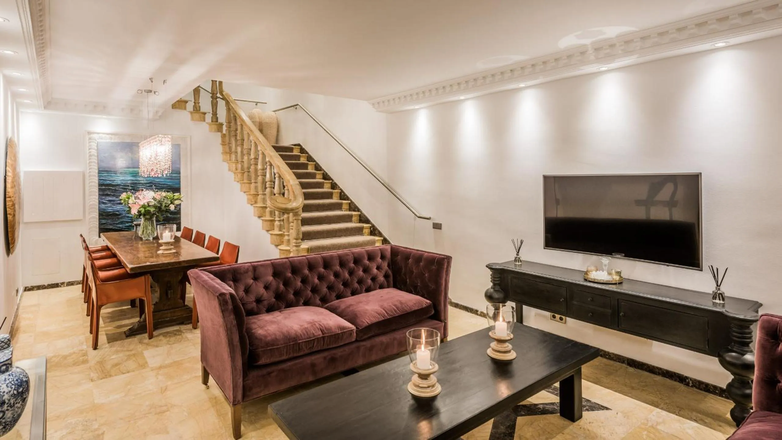 Communal lounge/ TV room in The Residence by the Beach House Marbella