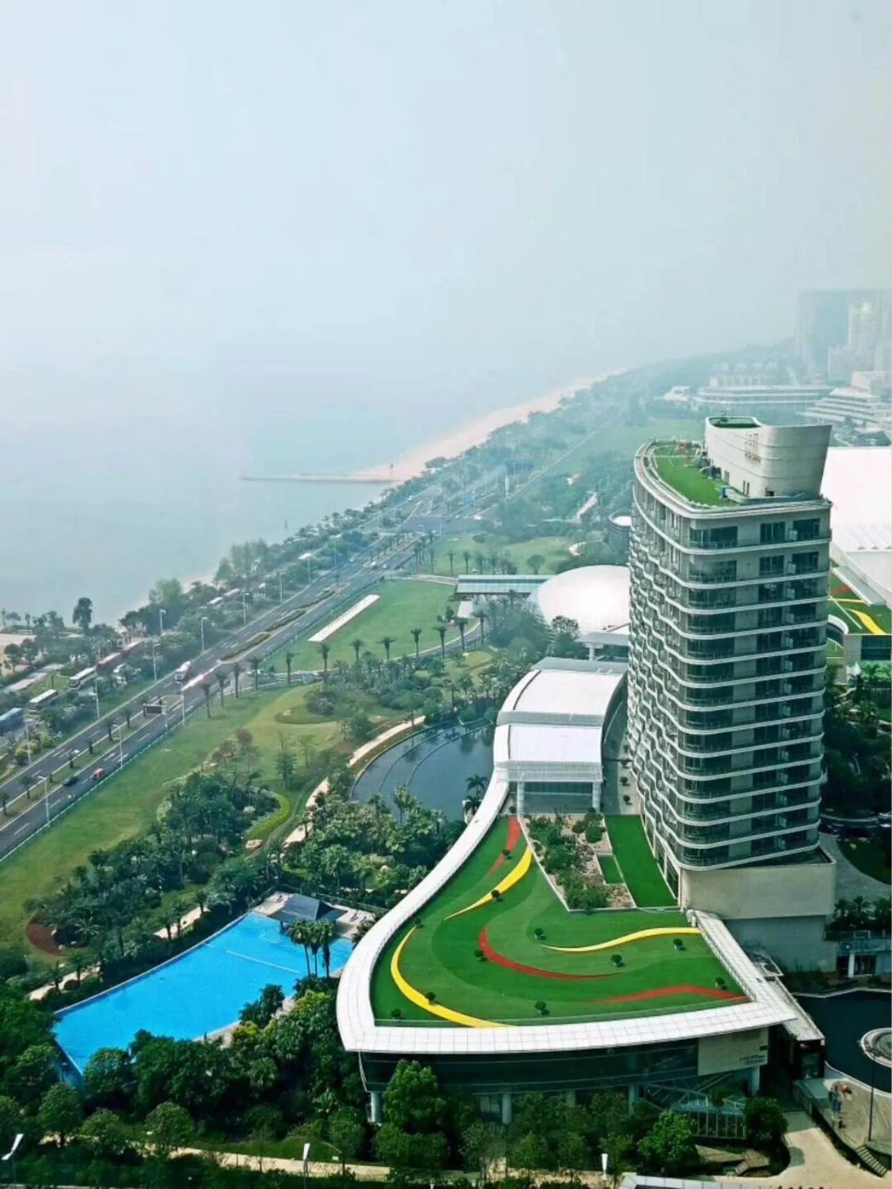 Bird's eye view in Xiamen International Conference Center Hotel Prime Seaview Hotel