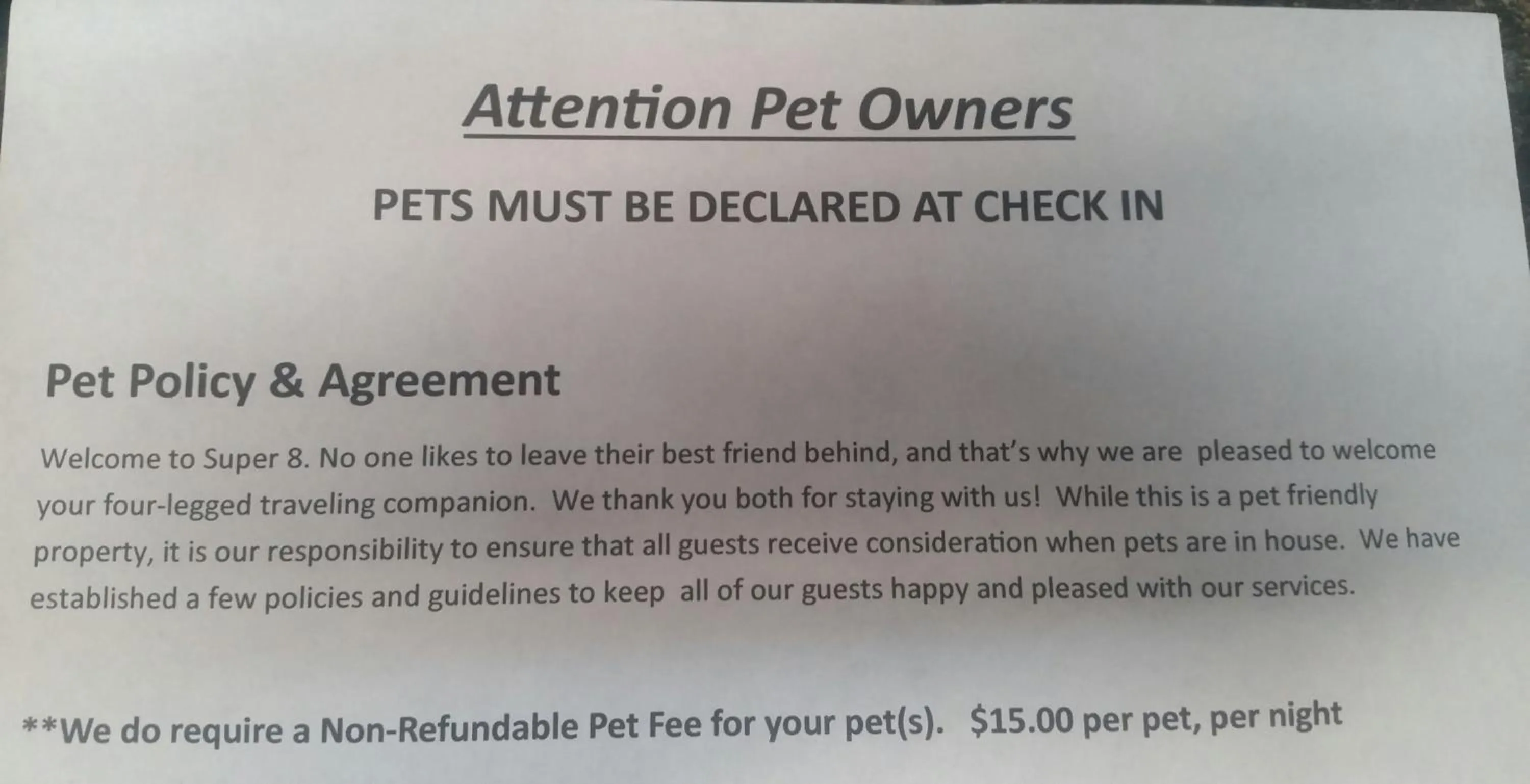 Pets in Super 8 by Wyndham Munfordville KY