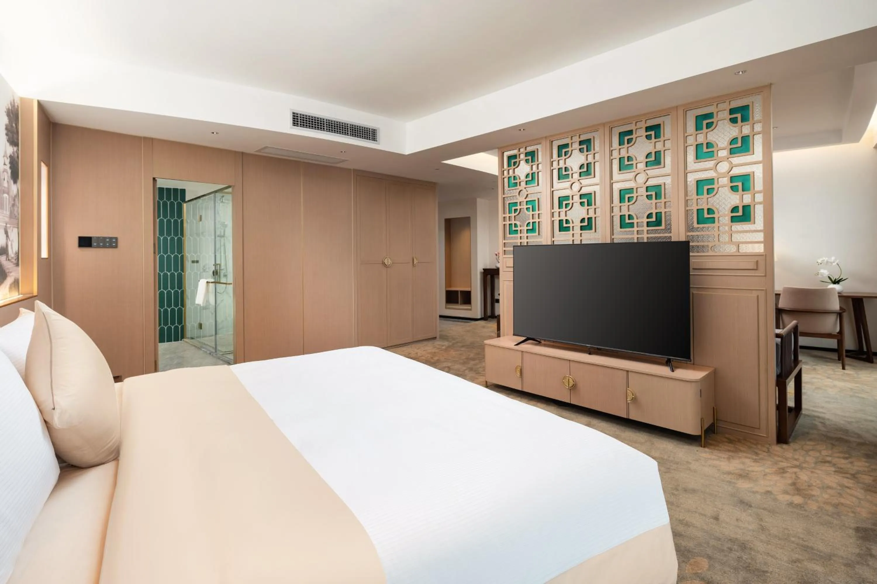 Bed in Guangzhou Wogo Yuanbao Hotel-Zhujiang New Town