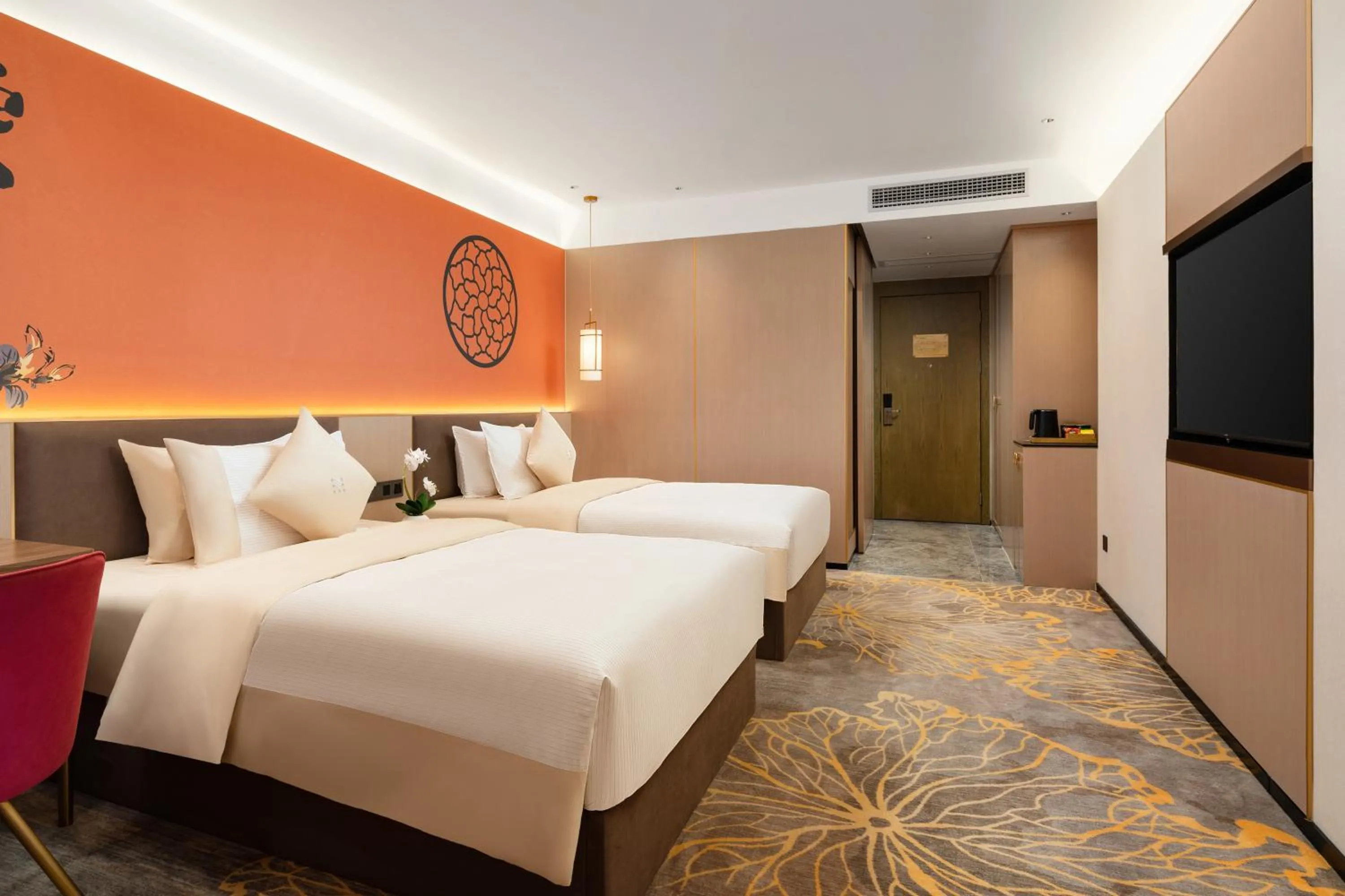 Bedroom, Bed in Guangzhou Wogo Yuanbao Hotel-Zhujiang New Town