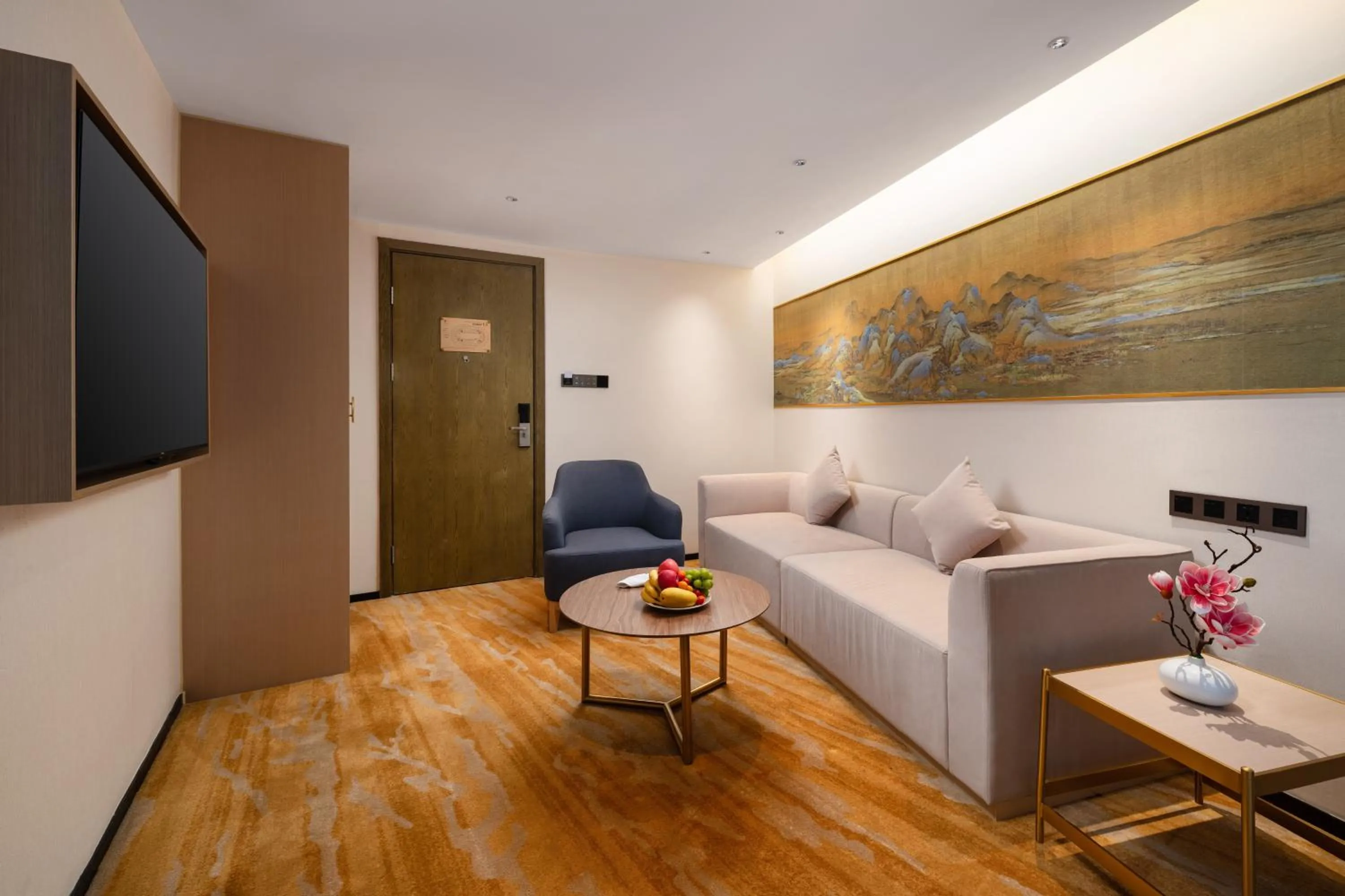 Living room in Guangzhou Wogo Yuanbao Hotel-Zhujiang New Town