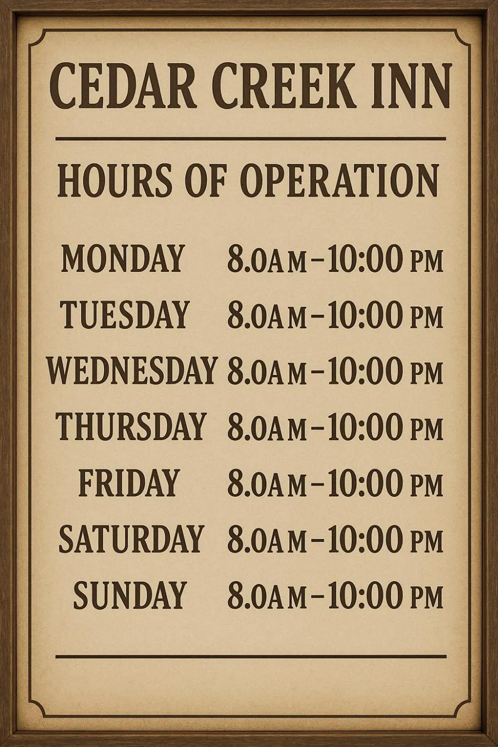 Lobby or reception in Cedar Creek Inn