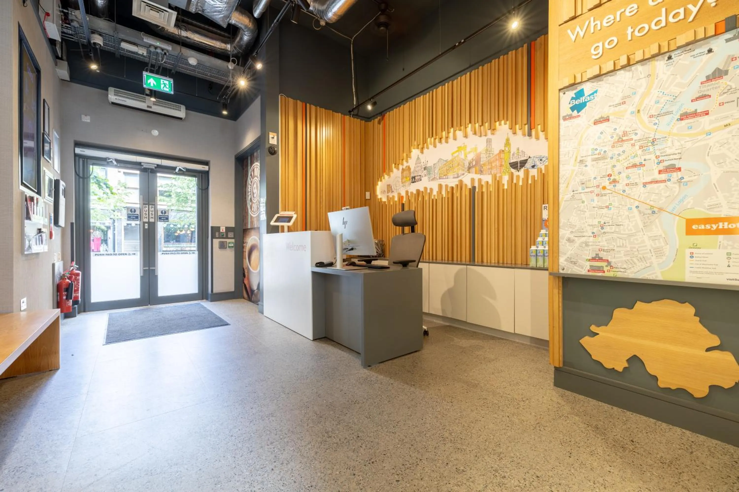 Lobby or reception in easyHotel Belfast