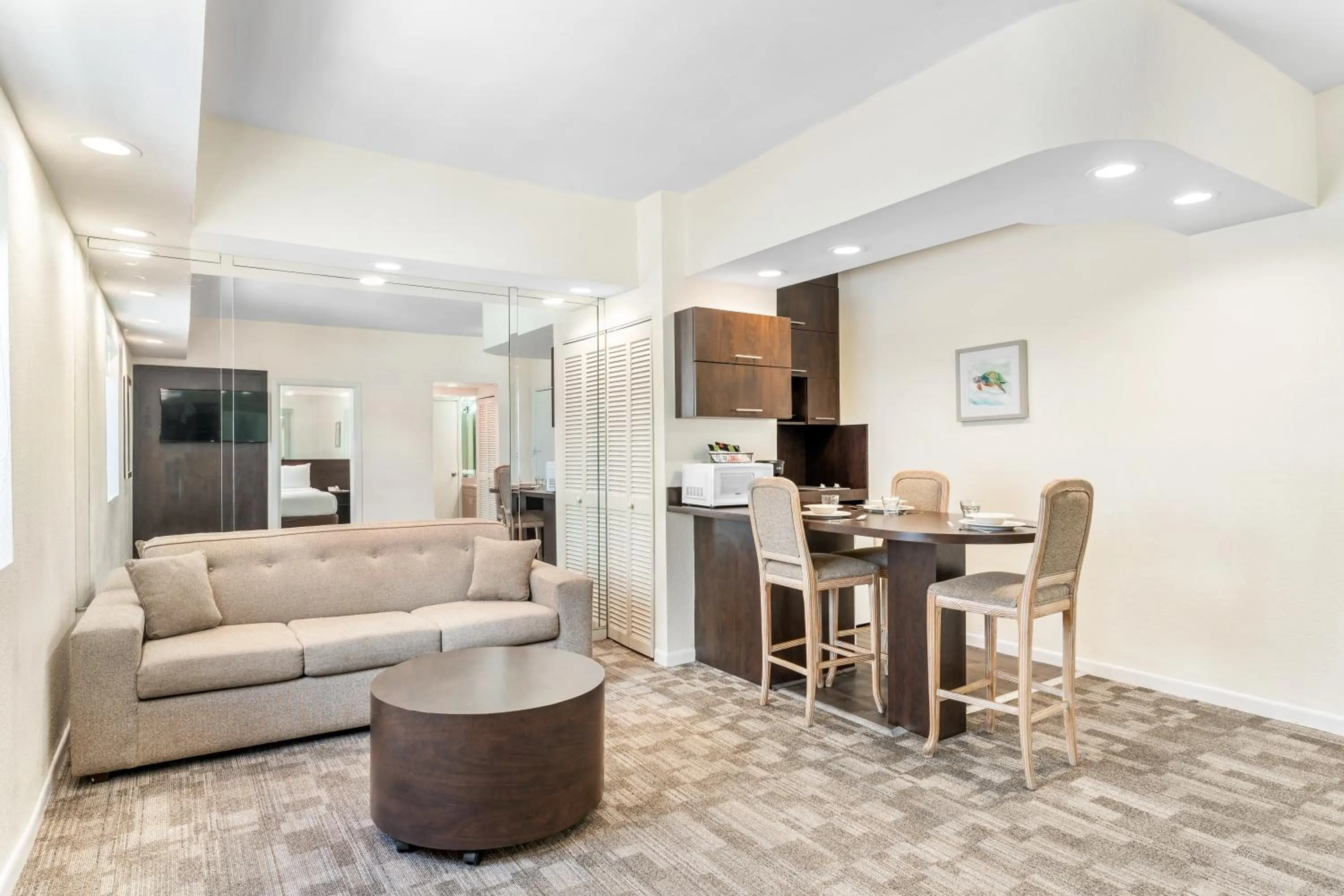 Kitchen or kitchenette in Crystal Beach Suites Miami Oceanfront Hotel