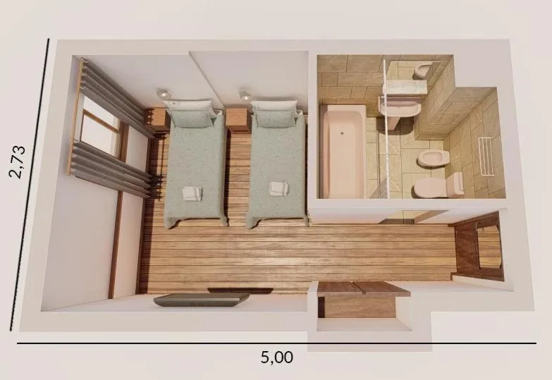 Floor plan in Tunqueley Hotel