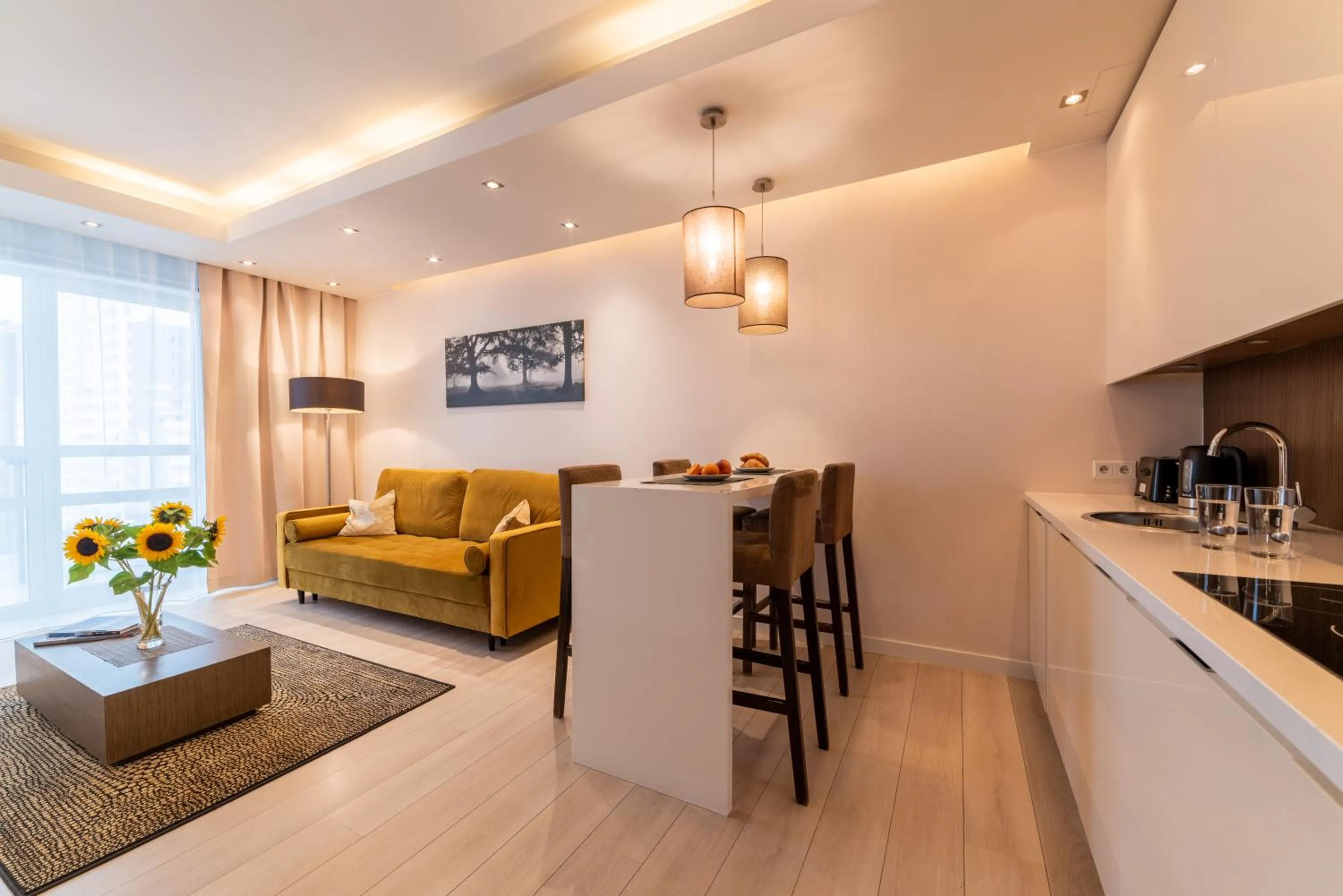 Living room in Platinum Towers E-Apartments