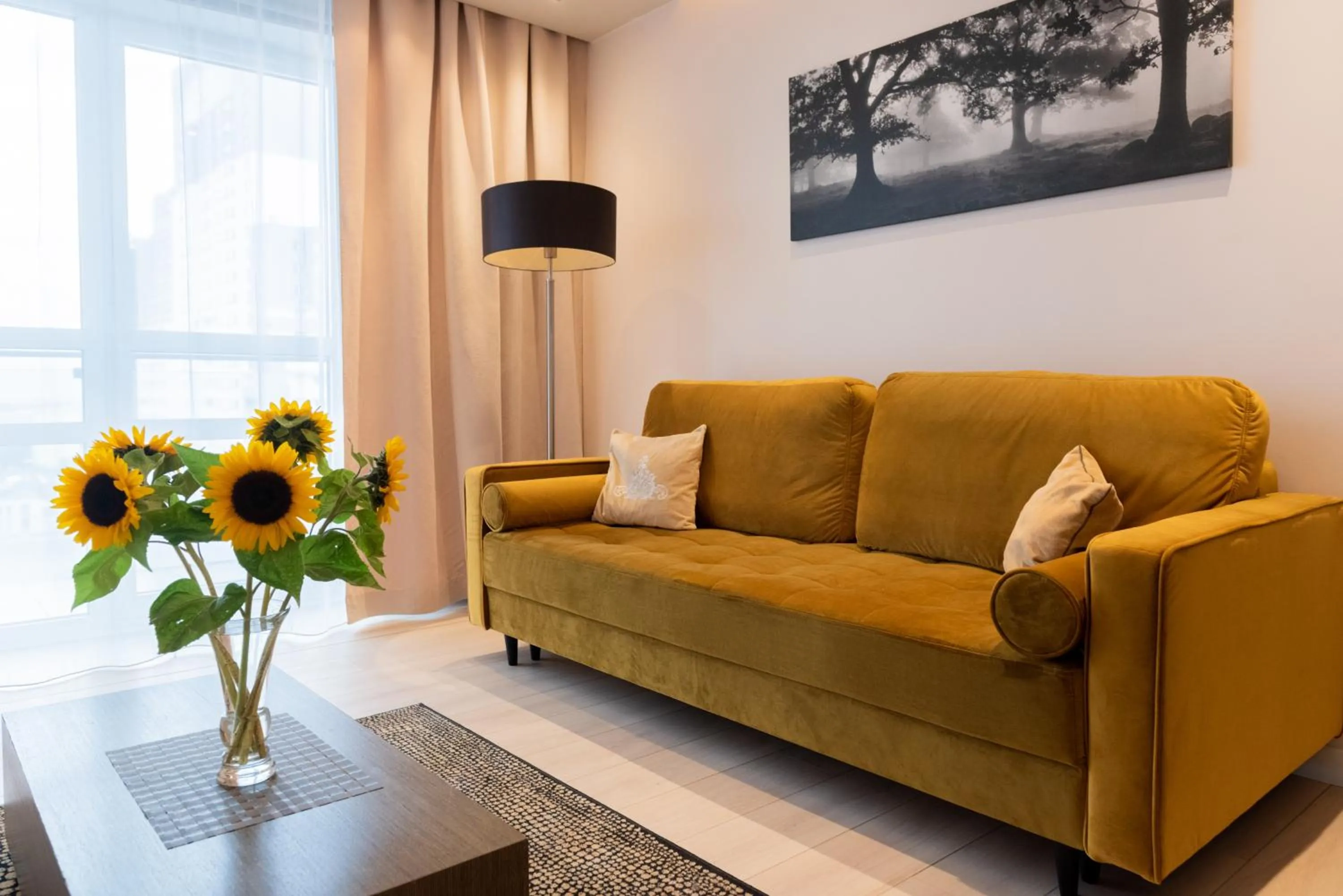 Seating area in Platinum Towers E-Apartments