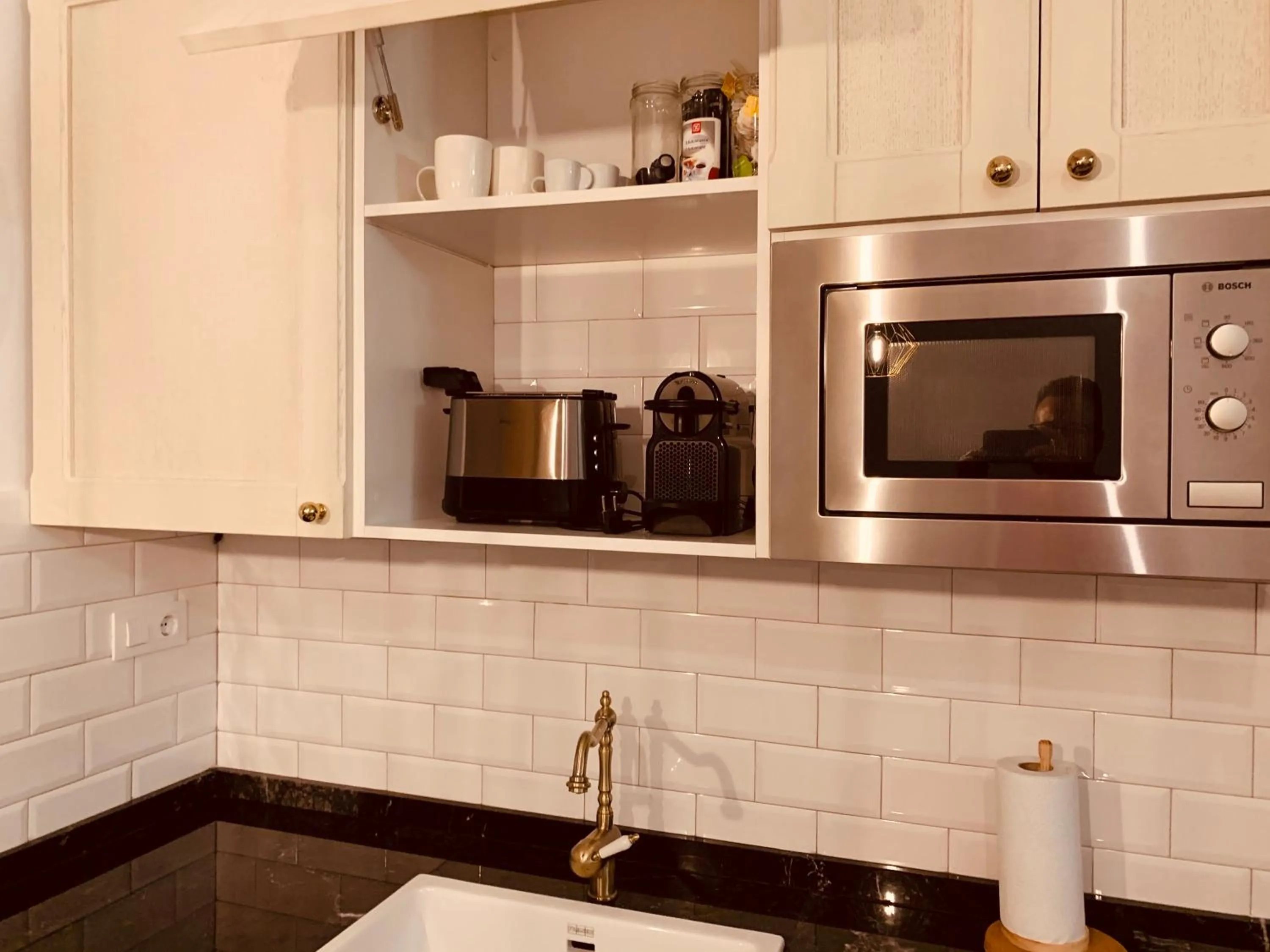 Kitchen or kitchenette in Hostal Patria Madrid