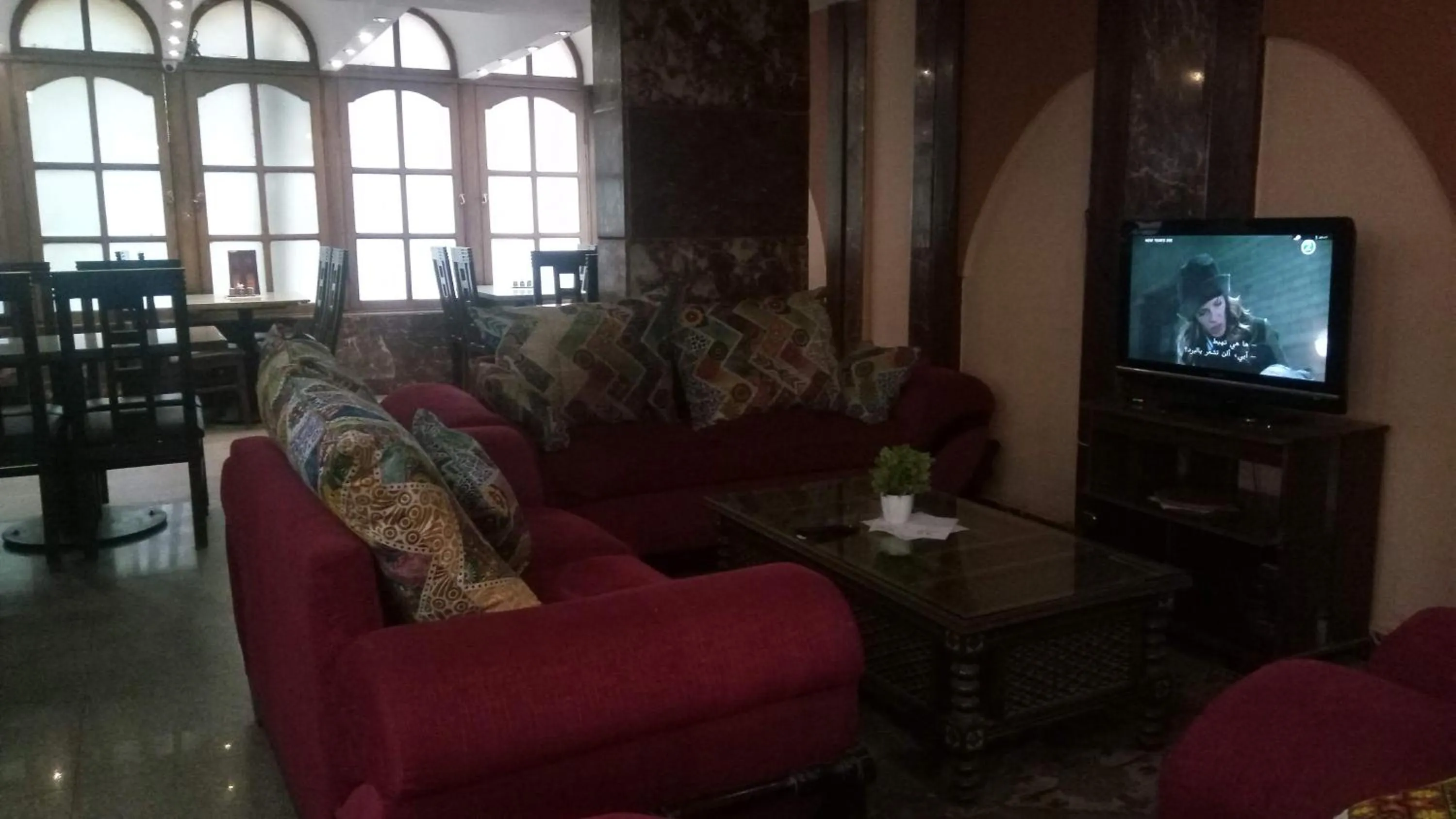 Communal lounge/ TV room in Mayorca Hotel Cairo