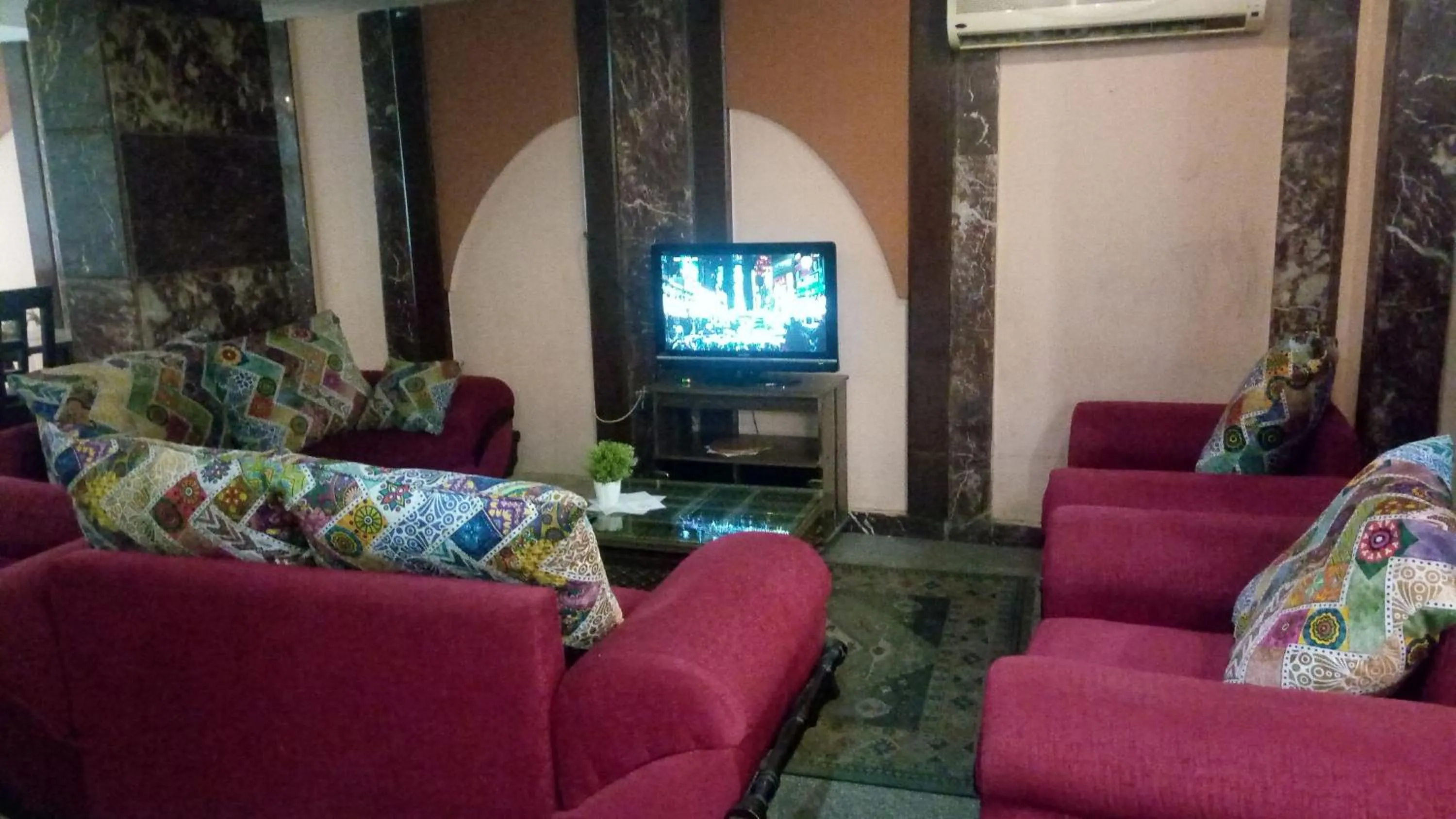 Communal lounge/ TV room in Mayorca Hotel Cairo