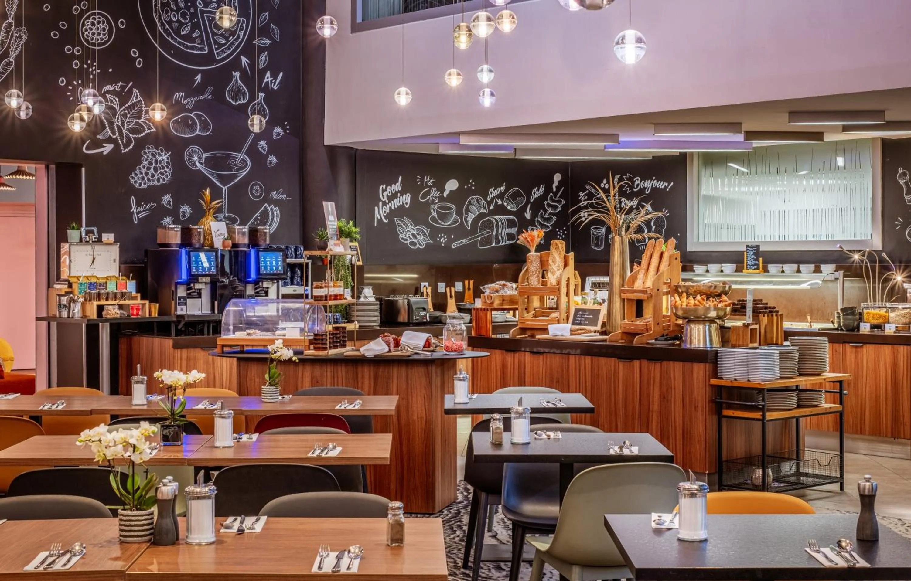 Buffet breakfast in Novotel Lyon Centre-Confluence Bord de Saone