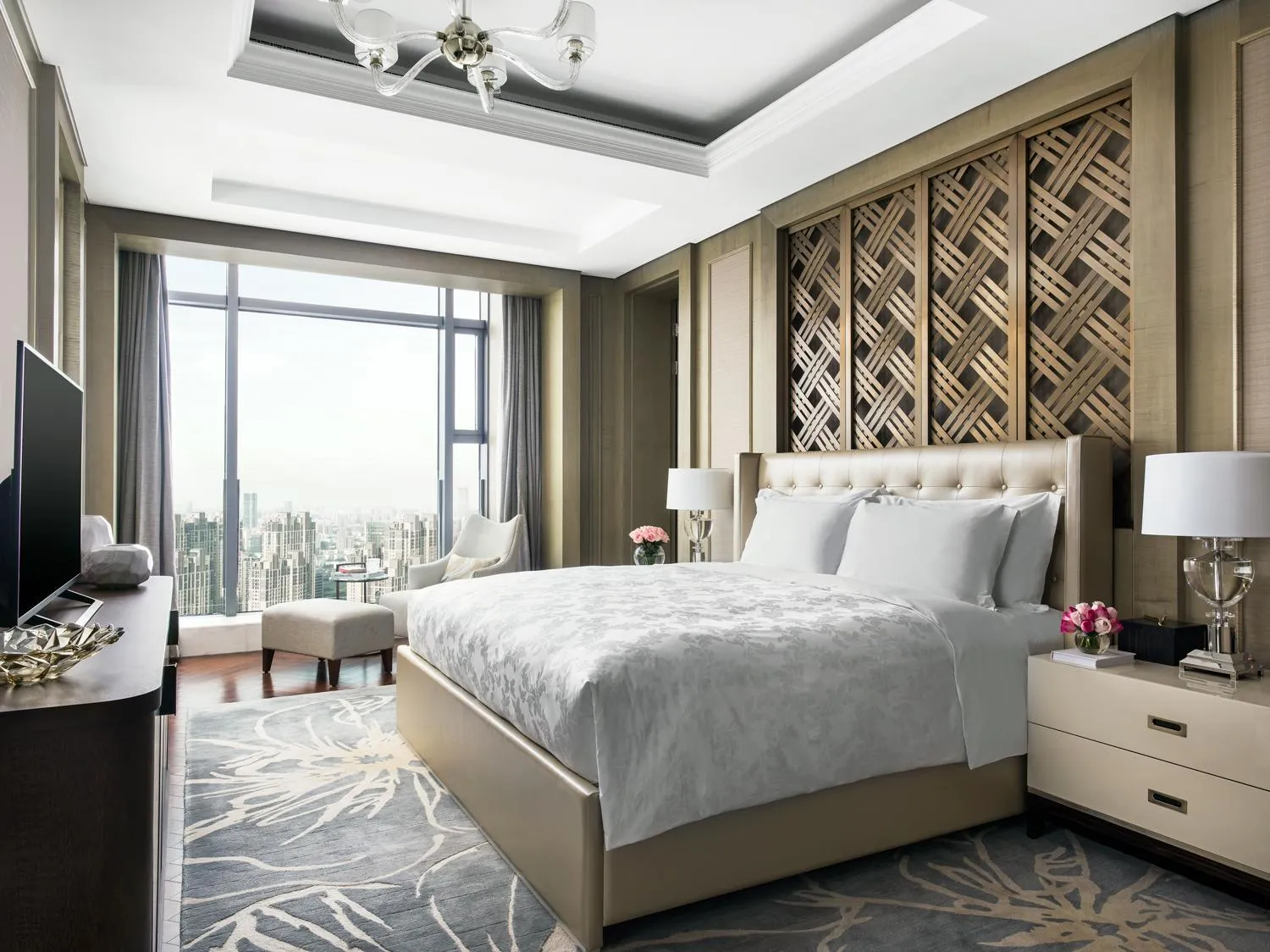 Bedroom, Bed in The Langham, Hefei