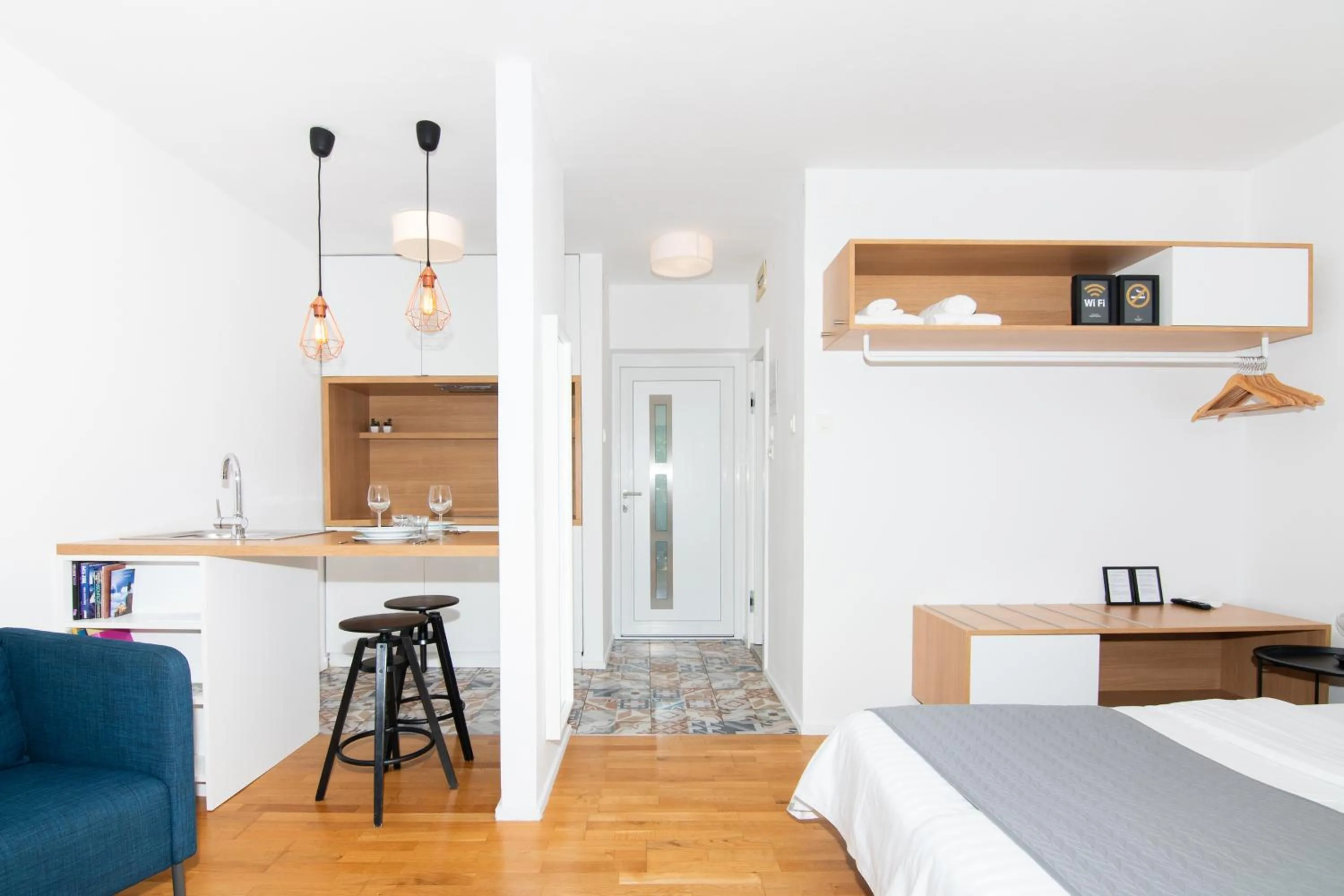 Bed in Forgotten Garden Apartments Portoroz