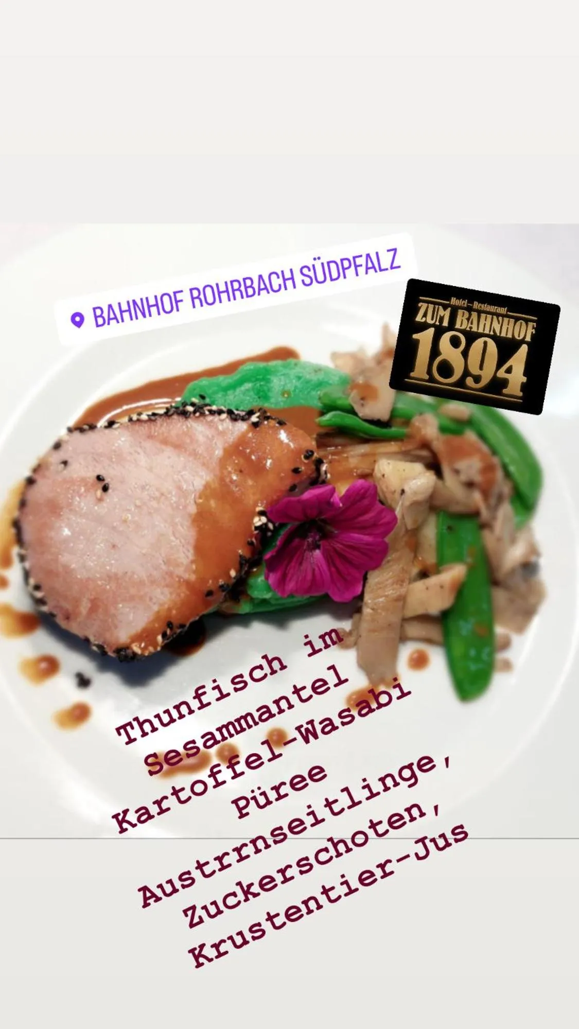 Restaurant/places to eat in Zum Bahnhof 1894