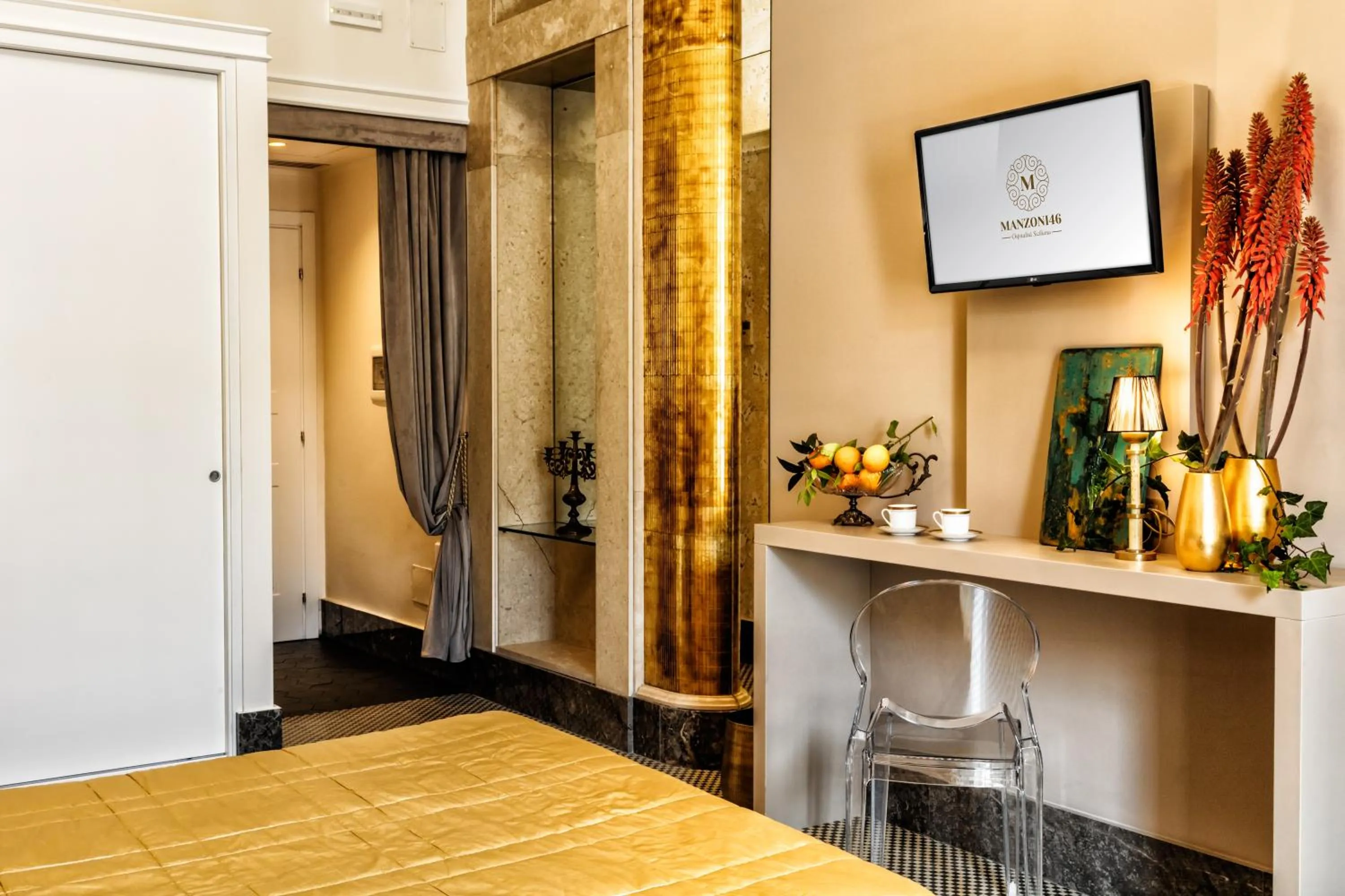 Seating area, Bed in Manzoni 46 - Ospitalità siciliana